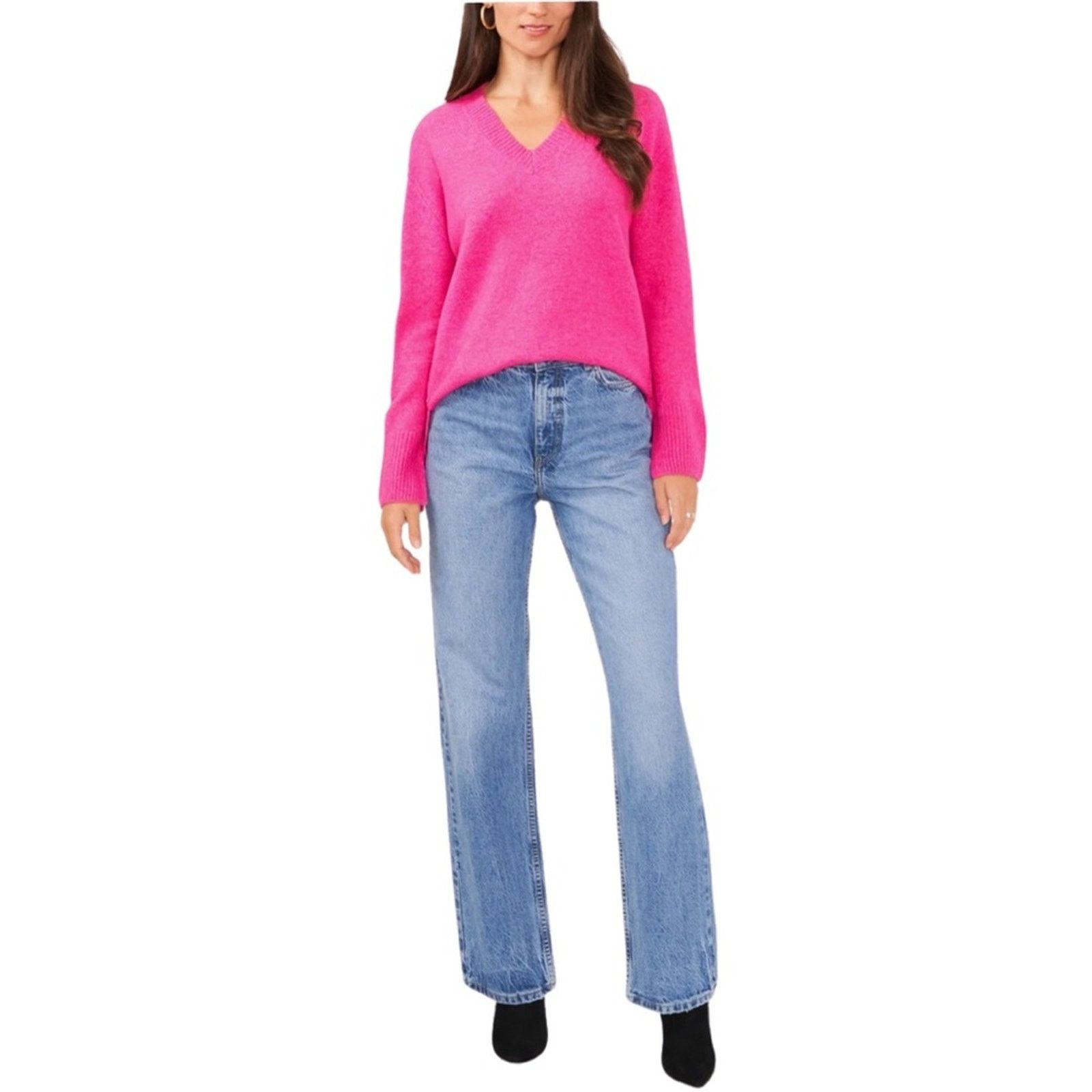 Vince Camuto NWT Vince Camuto Pink V-Neck Sweater Size XXL / US 16-18 / IT 52-54 - 1 Thumbnail