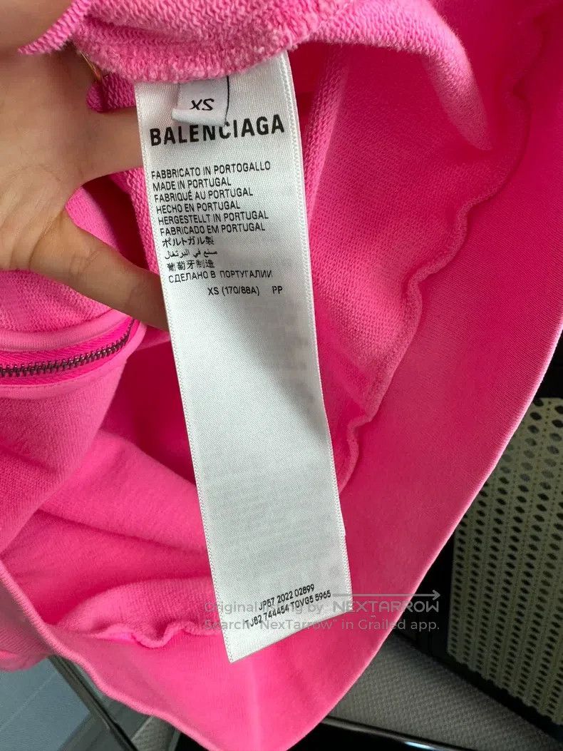 Balenciaga Balenciaga Mud-Dyed Old-School Embroidered Logo Pink Hoodi Size US XS / EU 42 / 0 - 5 Thumbnail