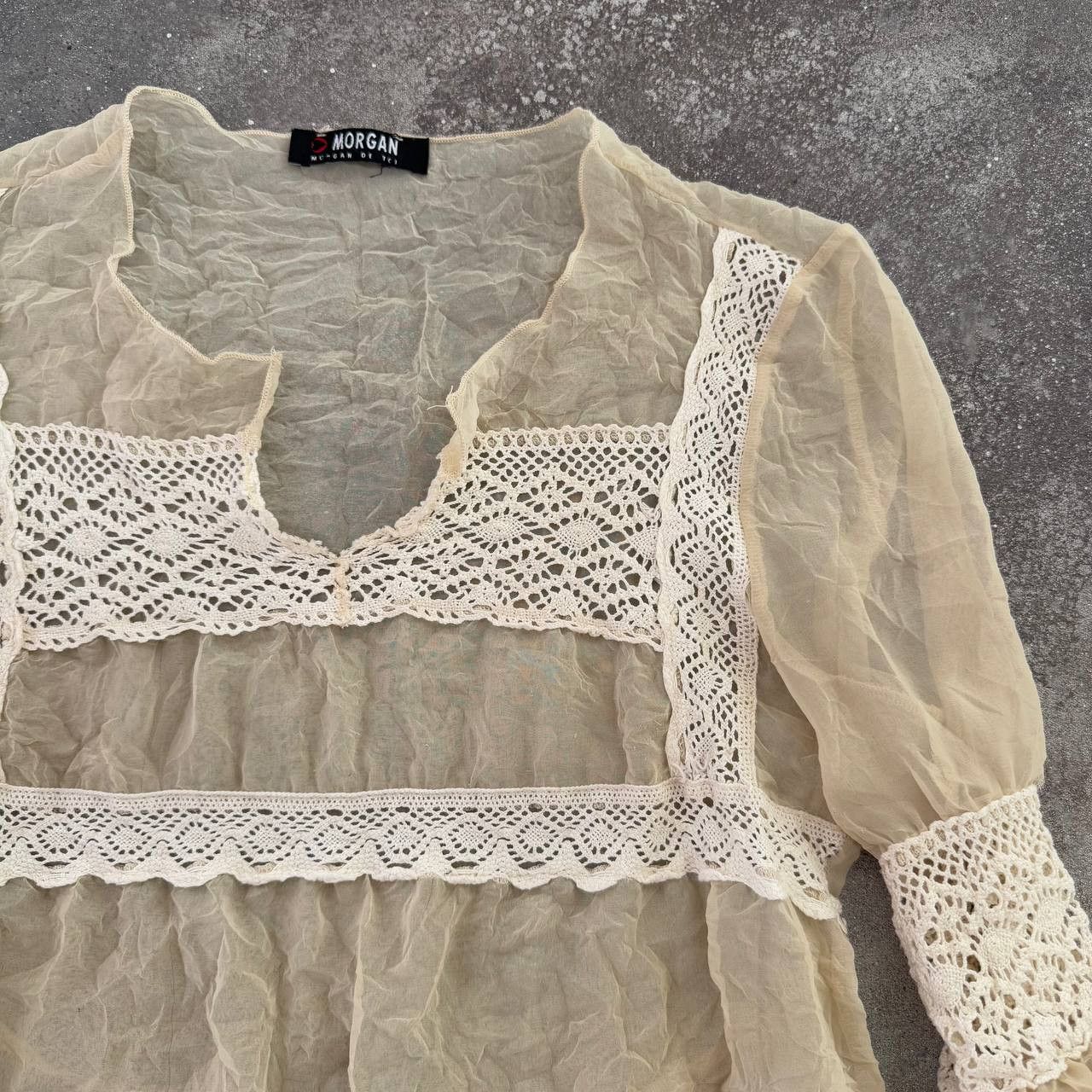 Hysteric Glamour × Japanese Brand × Vintage Morgan de Toi Vintage Silk Sheer Long Sleeve Blouse Size M / US 6-8 / IT 42-44 - 5 Thumbnail