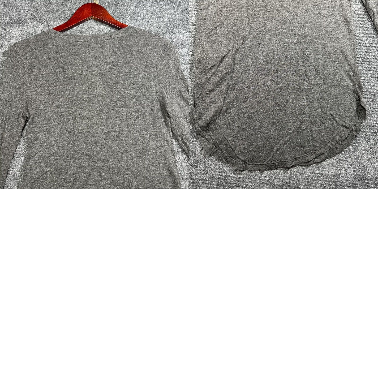 Banana Republic Banana Republic Womens Small Gray Cotton Stretch Long Sleeve Tee Curved Hem Size S / US 4 / IT 40 - 8 Thumbnail