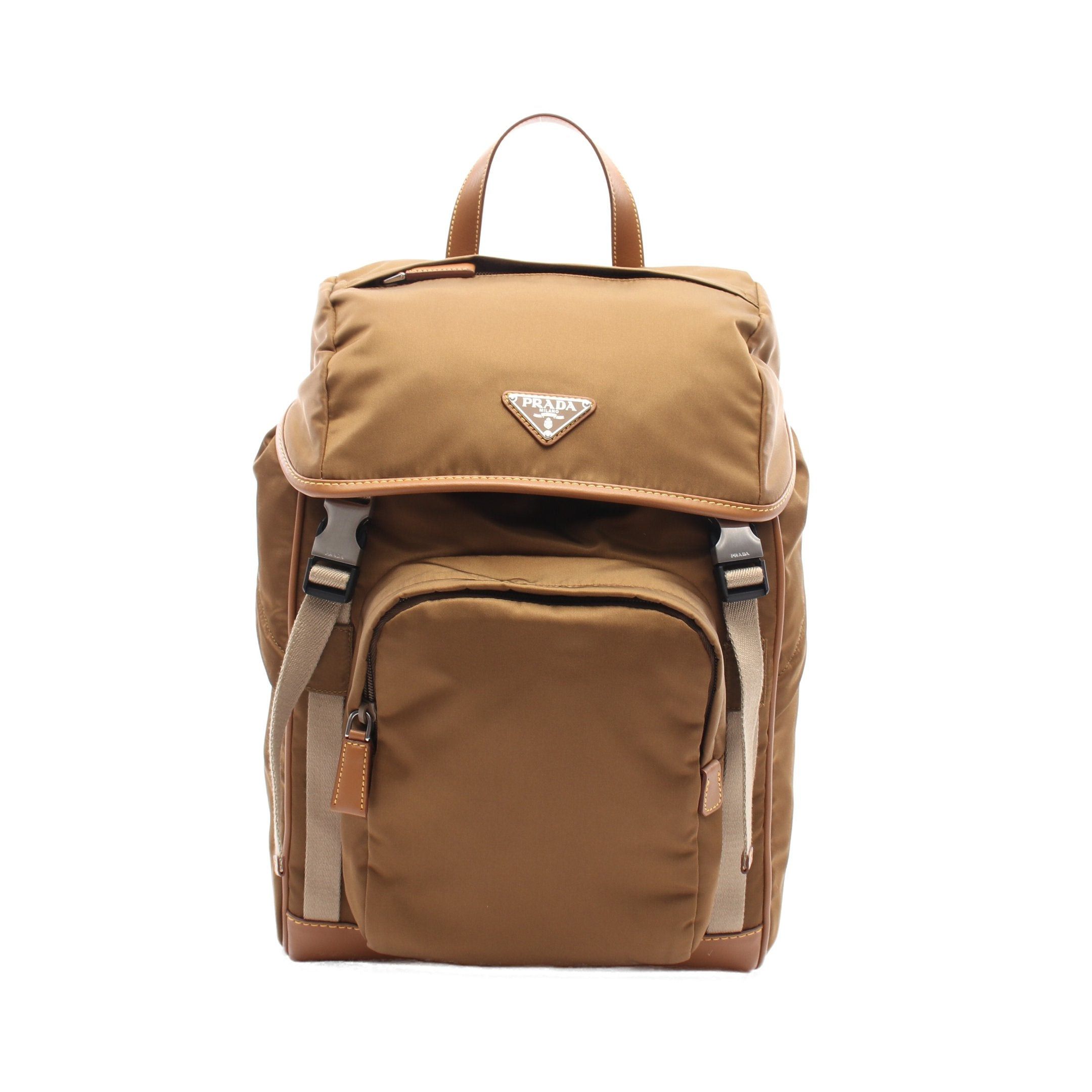 Prada Prada Backpack Rucksack Nylon Leather Brown Size ONE SIZE - 1 Thumbnail