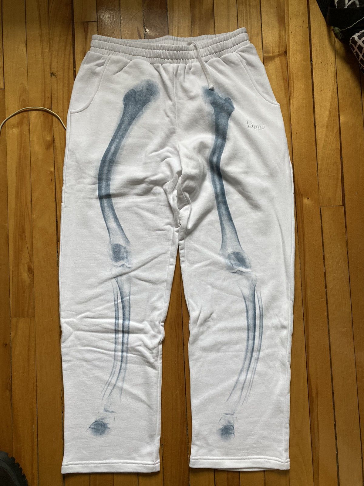 image of Dime Wave Bone Terry Sweatpants in White, Men's (Size 32)