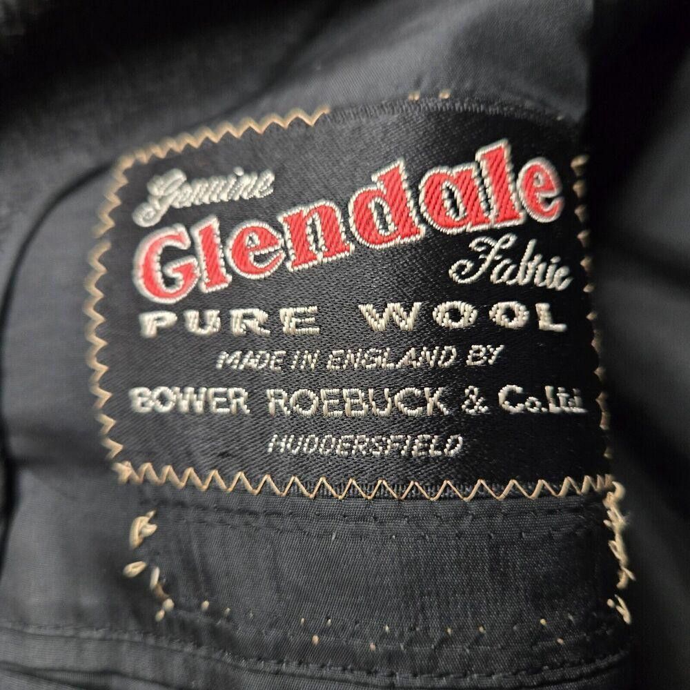Designer Vintage Made in England Men's Wool Pea / Overcoat Black C2 Size US L / EU 52-54 / 3 - 2 Thumbnail