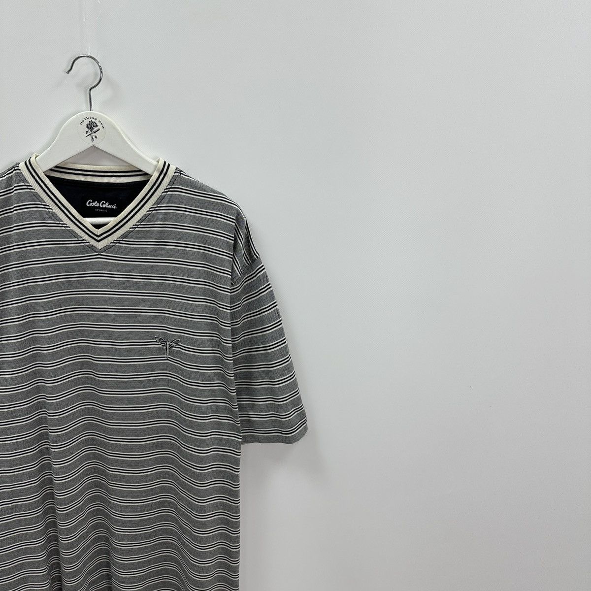 Vintage Vintage 90s Carlo Colucci Sports embroidered striped tee y2k Size US XL / EU 56 / 4 - 2 Thumbnail