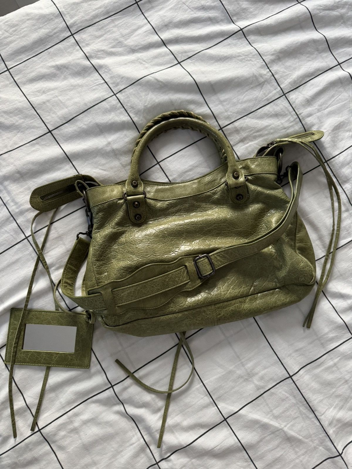 Balenciaga Vintage Balenciaga Lambskin City Bag Leather Handbag Size ONE SIZE - 4 Thumbnail
