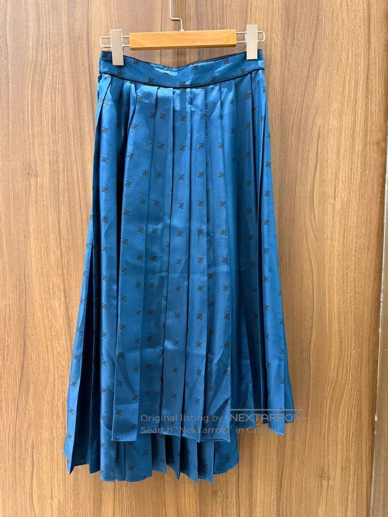 Fendi Fendi Blue Full Print Logo Skirt Size 25" / US 0 / IT 36 - 2 Thumbnail
