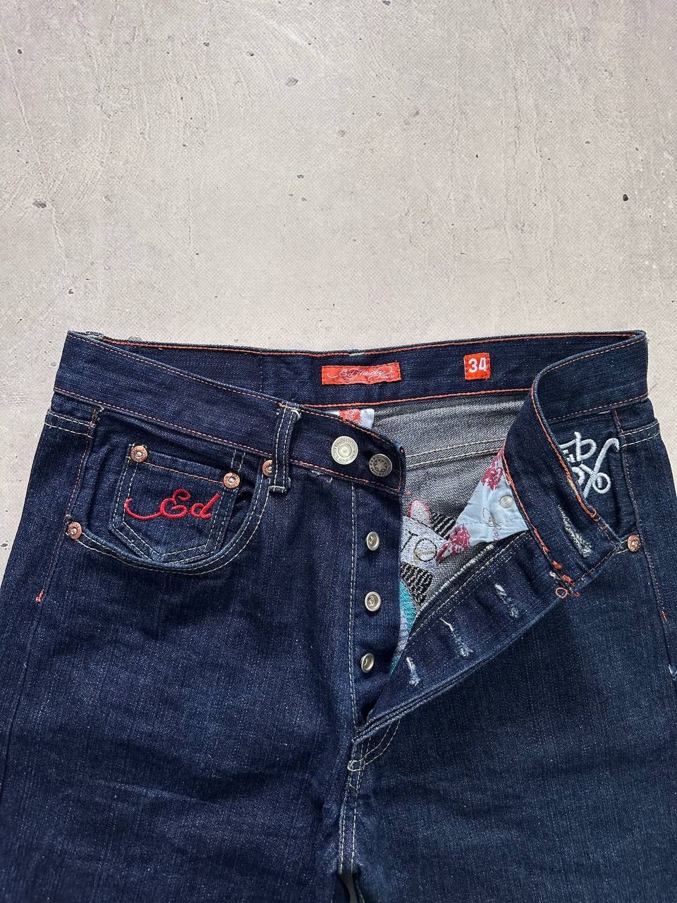 Ed Hardy Ed Hardy x Christian Audigier Jeans 34x32 Skull Denim Y2K Size US 34 / EU 50 - 9 Thumbnail