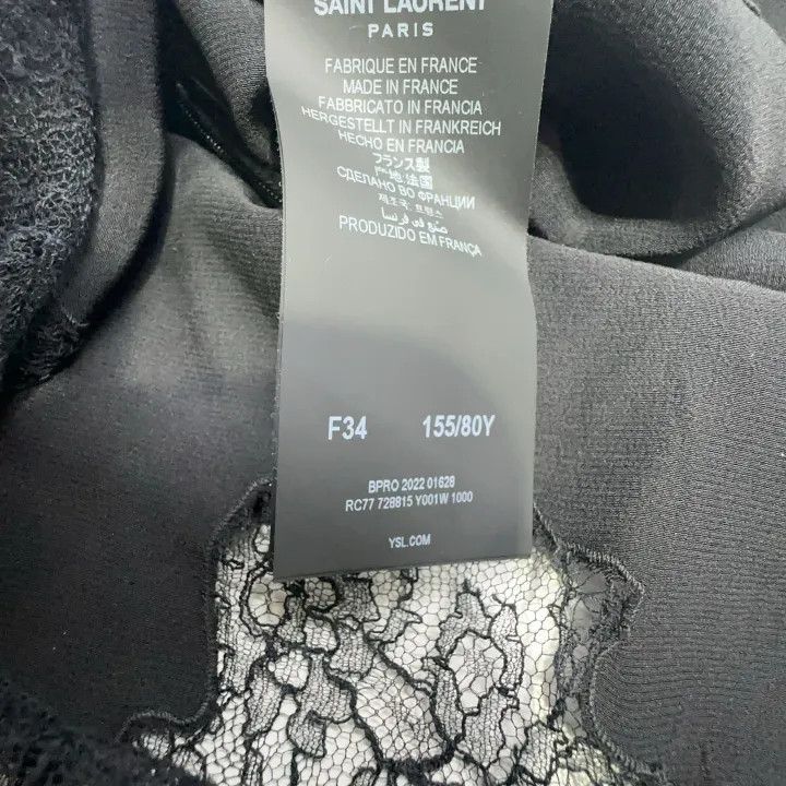 Saint Laurent Paris Saint Laurent Black Lace Trim Sleeveless Dress-2507 Size US 34 / EU 50 - 3 Thumbnail