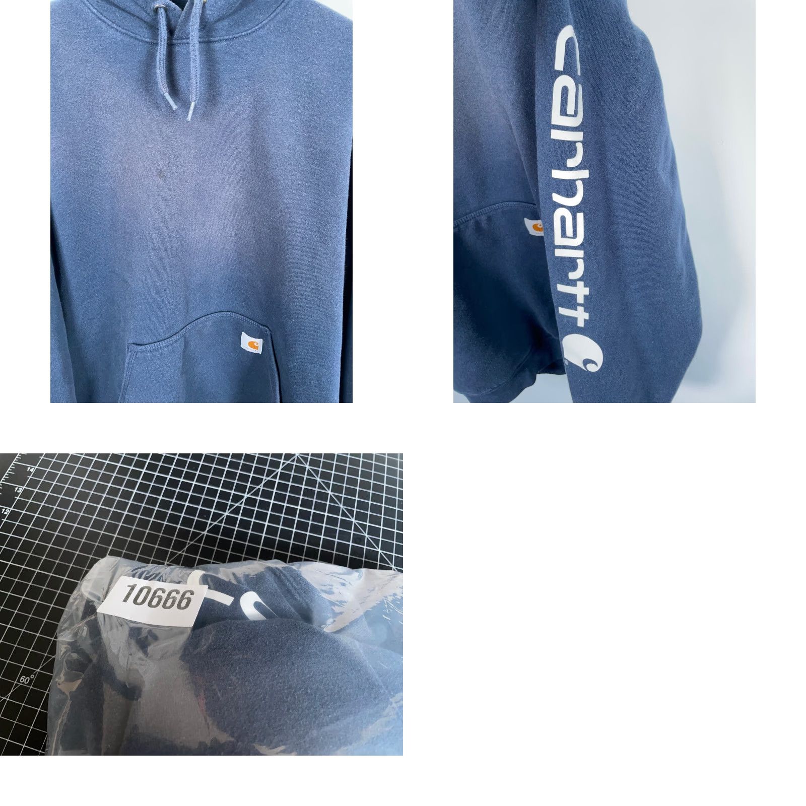 Carhartt Carhartt Hoodie Mens XL Dark Blue Color Faded Heavyweight Cotton Polyester Fleece Pullover Loose Size US XL / EU 56 / 4 - 9 Thumbnail