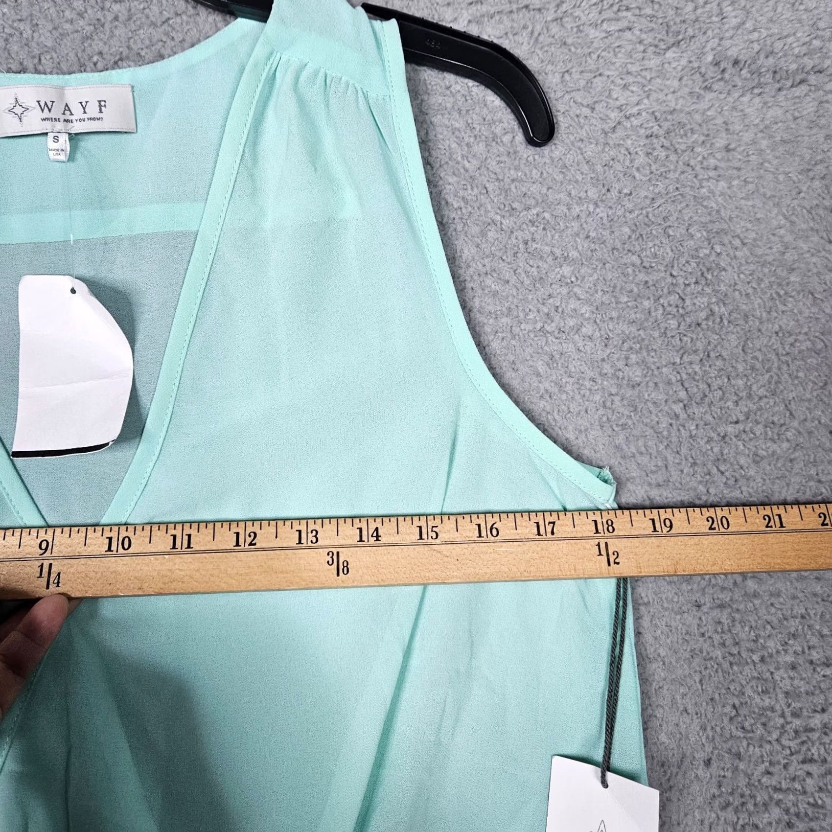 Vintage WAYF Where Are You From Women’s V-Neck Sleeveless Chiffon Top Size S Green Casual Shirt Blouse Size S / US 4 / IT 40 - 4 Thumbnail