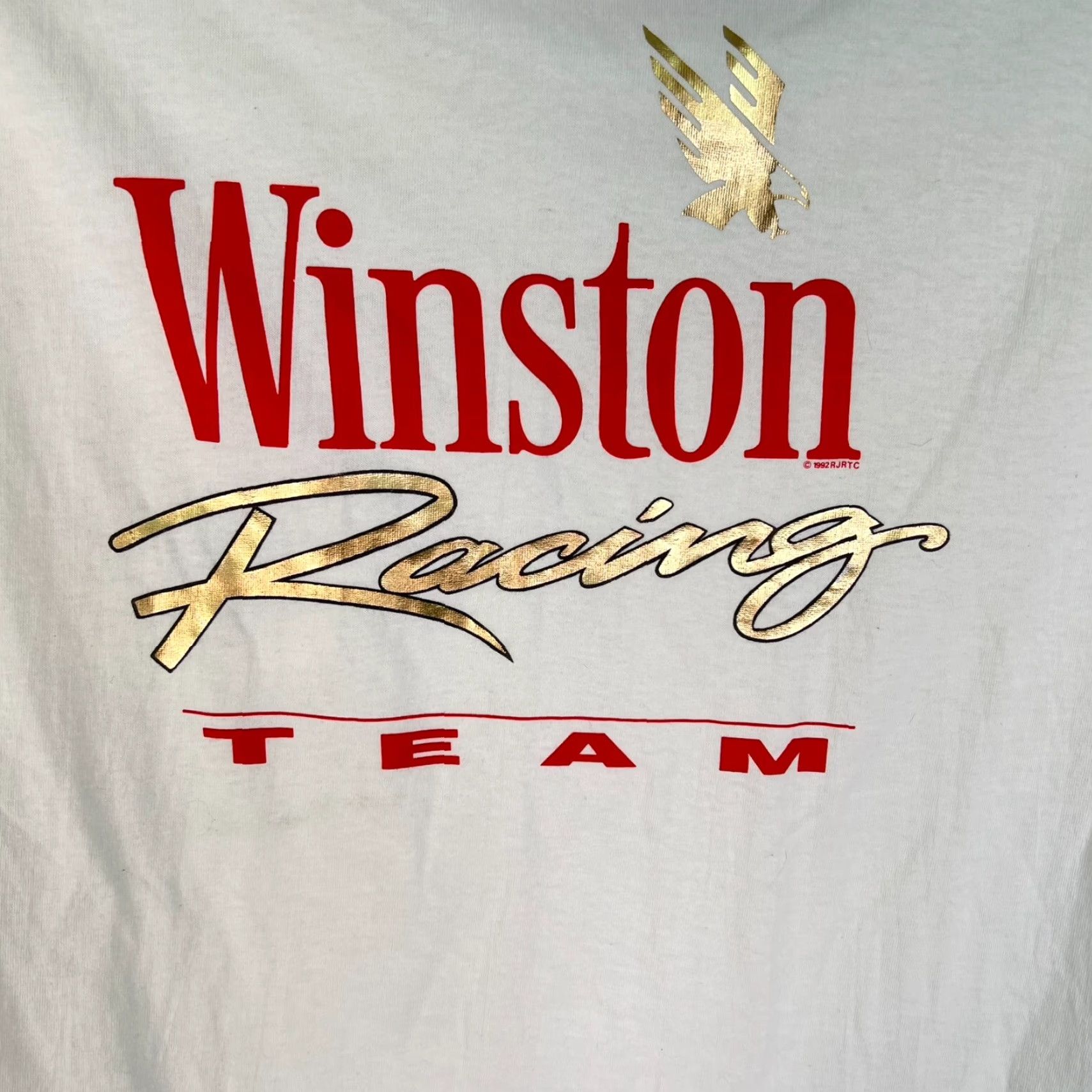 Vintage Vintage Winston NASCAR Racing Team T-Shirt Men XL White Cotton Logo Graphic Tee Size US XL / EU 56 / 4 - 5 Thumbnail