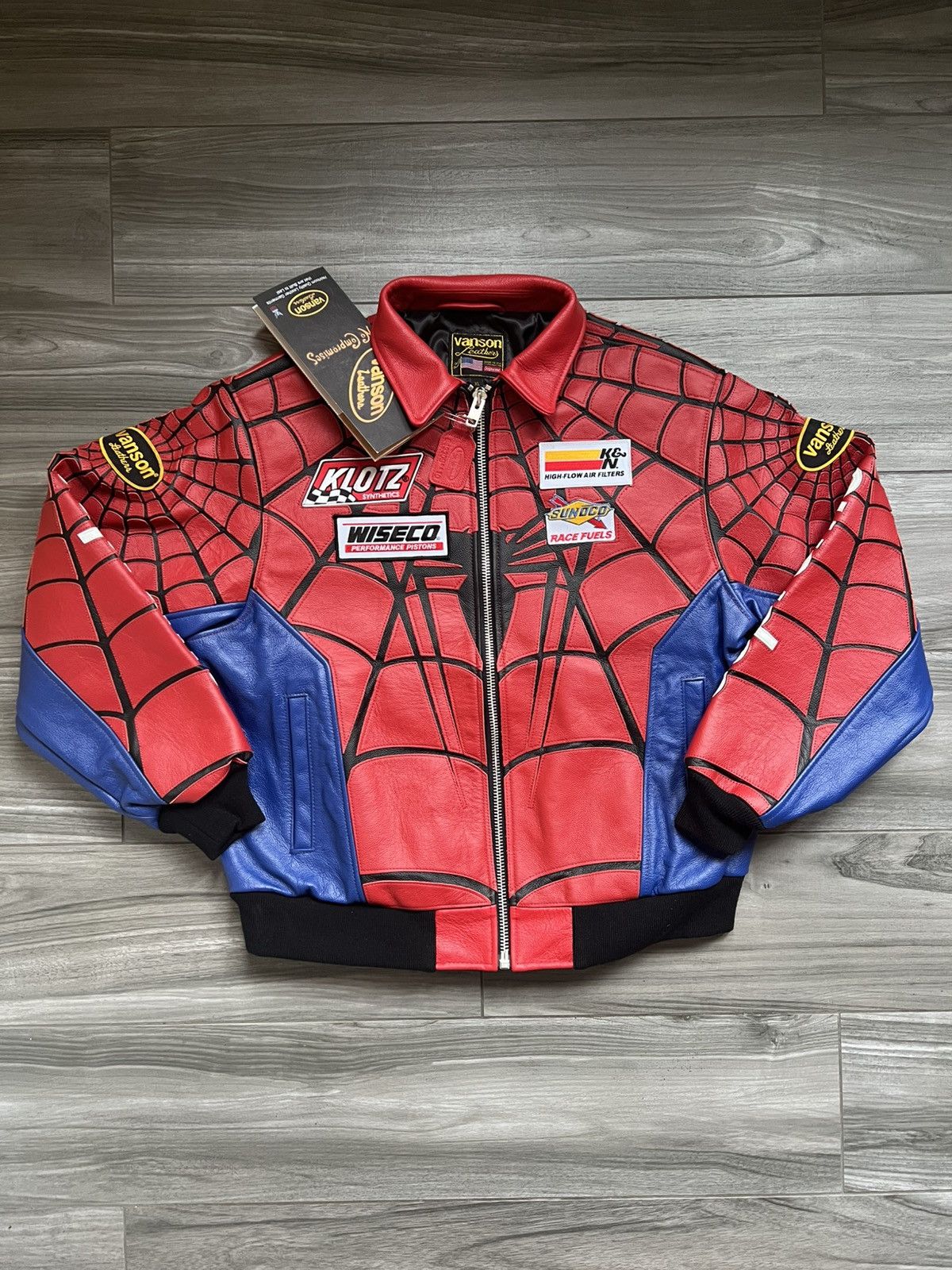 Supreme × Vanson Leathers Supreme Vanson Spider-Man SS26 Jacket