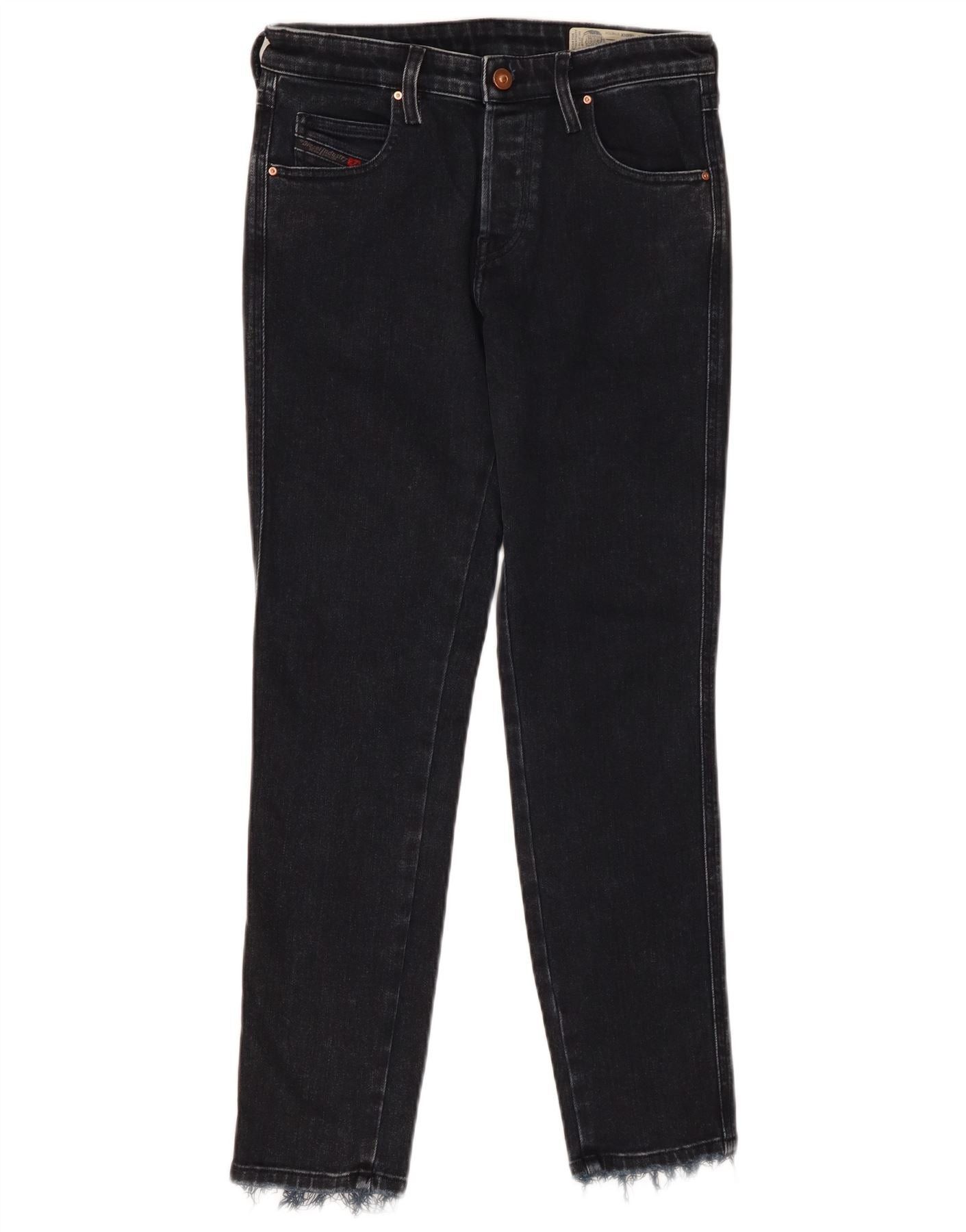 Diesel Womens Babhila Regular Fit Slim Skinny Jeans W27 L27 Black C Size 42" / US 20 - 1 Thumbnail