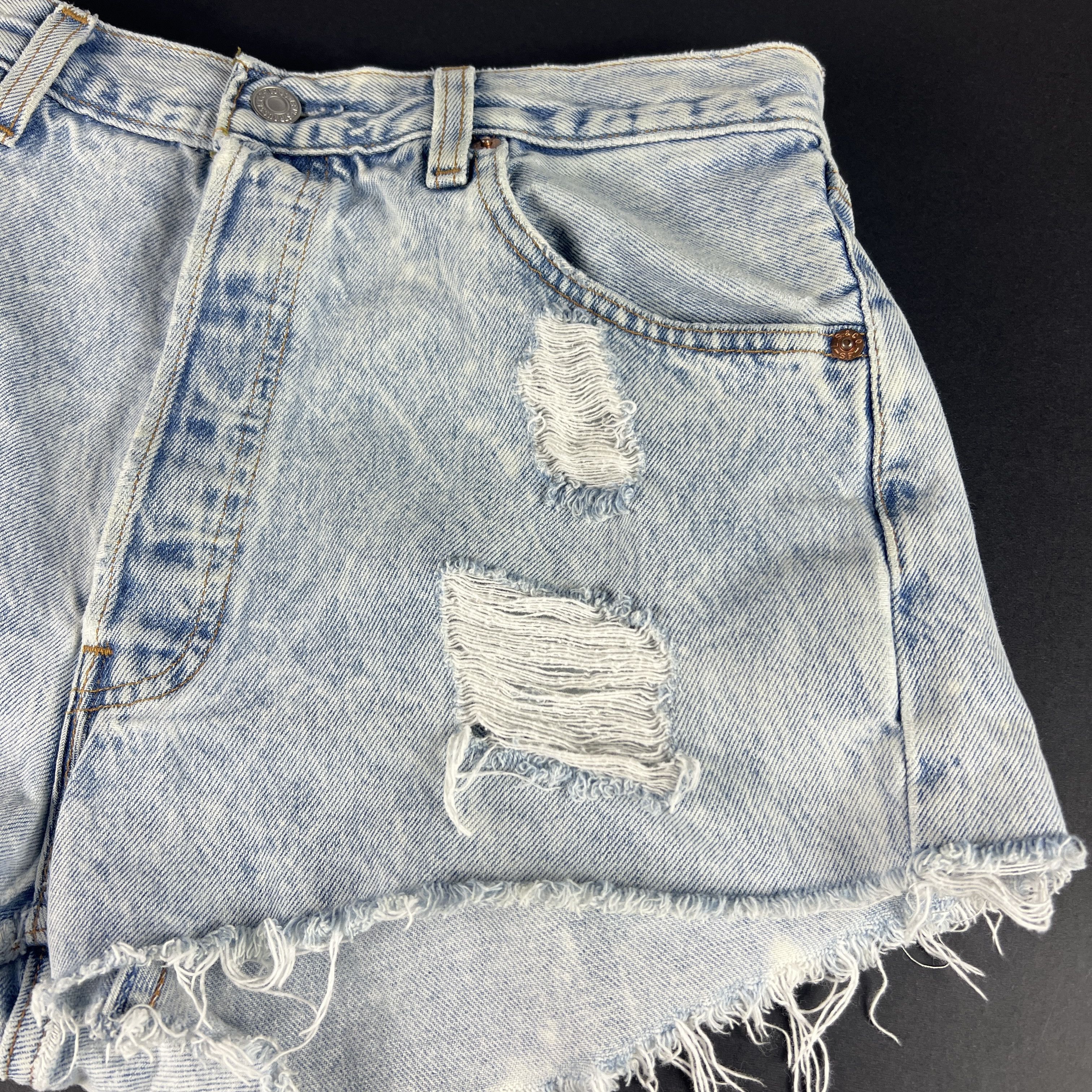 Levi's × Vintage VTG Levi's Jean Shorts 501 Straight Distressed Denim Jorts Size US 32 / EU 48 - 6 Thumbnail