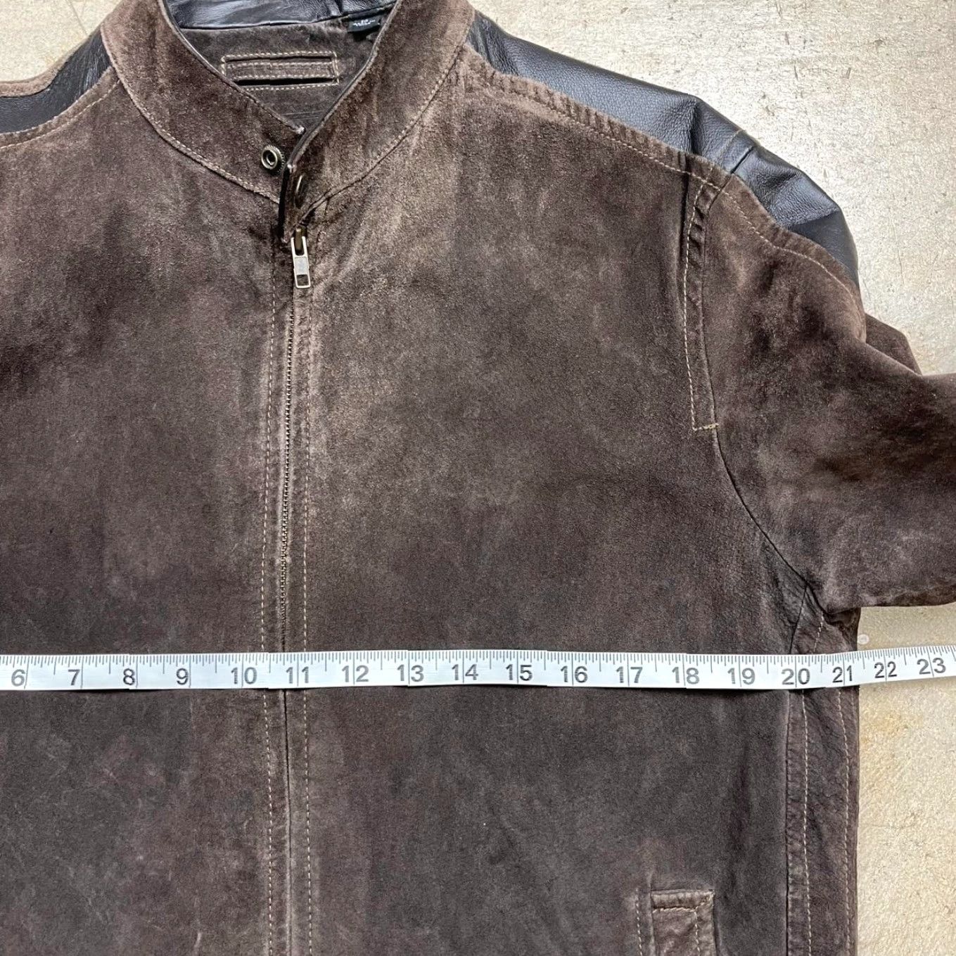 Roundtree & Yorke VINTAGE Roundtree & Yorke Cafe Racer Leather Jacket Brown XL Men Bomber Style Suede Distressed Retro Y2K Brown Size US XL / EU 56 / 4 - 3 Thumbnail