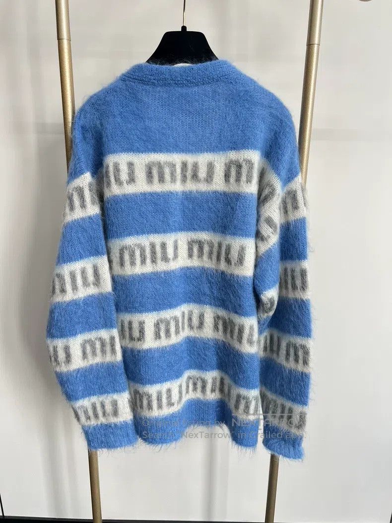 Miu Miu Miu Miu 38 Mohair knitted letter Logo cardigan coat Size M / US 6-8 / IT 42-44 - 2 Thumbnail