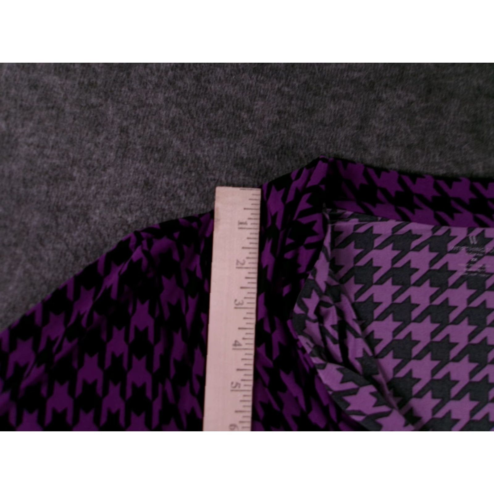 Worthington Worthington Womens Blouse 2XL Purple Houndstooth Cowl Neck 3/4 Sleeve Stretch Office Regular Womens Size XXL / US 16-18 / IT 52-54 - 4 Thumbnail