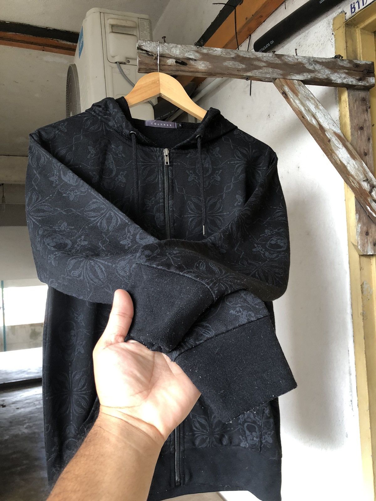 Nice🔥 Gwanner Full Print Skull Bondage Punk Hoodie