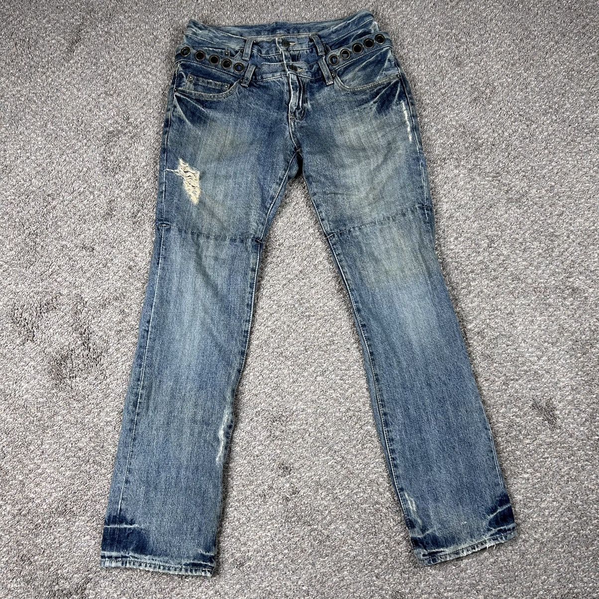 Japanese Brand × PPFM Ppfm double waist studded grunge jeans Size US 31 - 1 Thumbnail