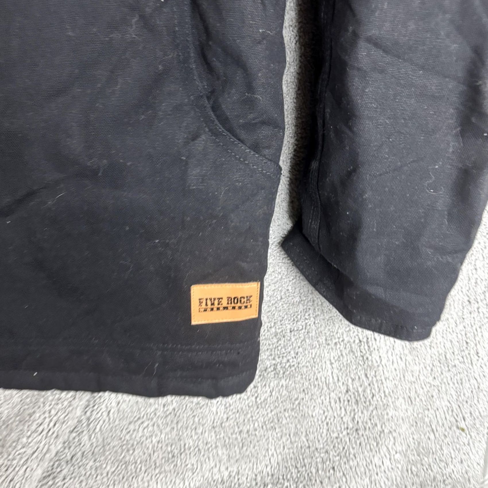 Logo 7 Five Rock Jacket Mens L Black Canvas Insulated Full Zip Pockets Logo Back Embroidered Workwear Quilted Outdoor Winter Size US L / EU 52-54 / 3 - 2 Thumbnail