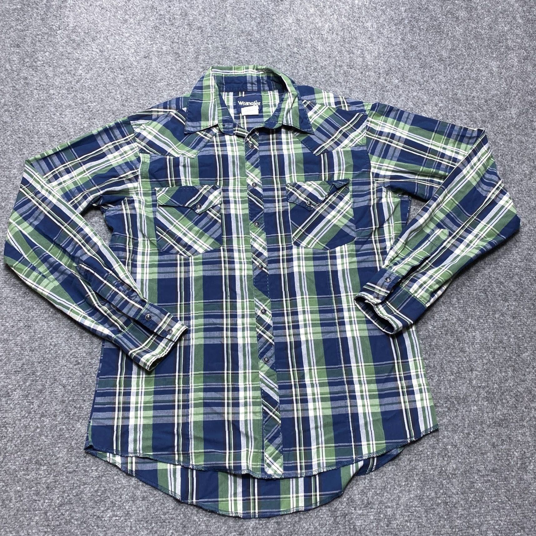 Wrangler VINTAGE Wrangler Shirt Mens M Blue Plaid Pearl Snap Cowboy Western Size US M / EU 48-50 / 2 - 2 Thumbnail