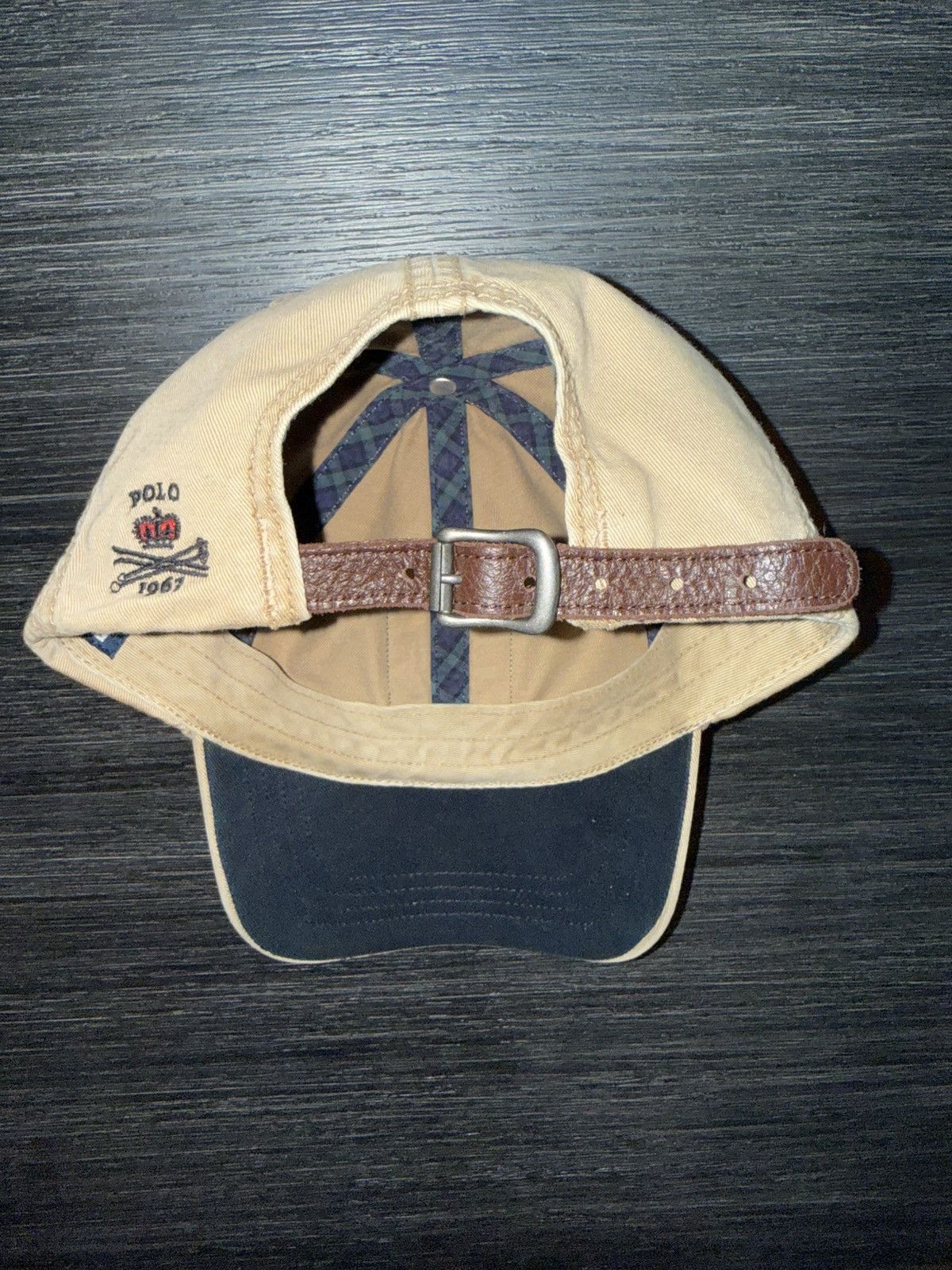 Polo Ralph Lauren Polo Ralph Lauren Crest Strapback Hat Khaki Leather Back Size ONE SIZE - 3 Thumbnail