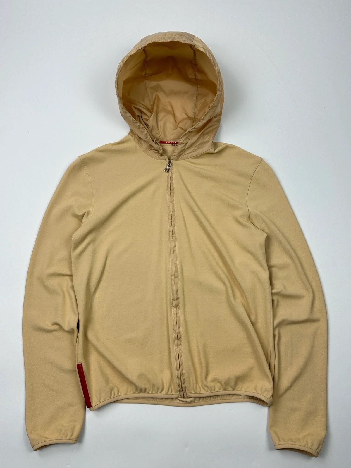 Prada Prada Sport SS2000 Mesh Beige Hooded Nylon Jacket Size S / US 4 / IT 40 - 1 Thumbnail