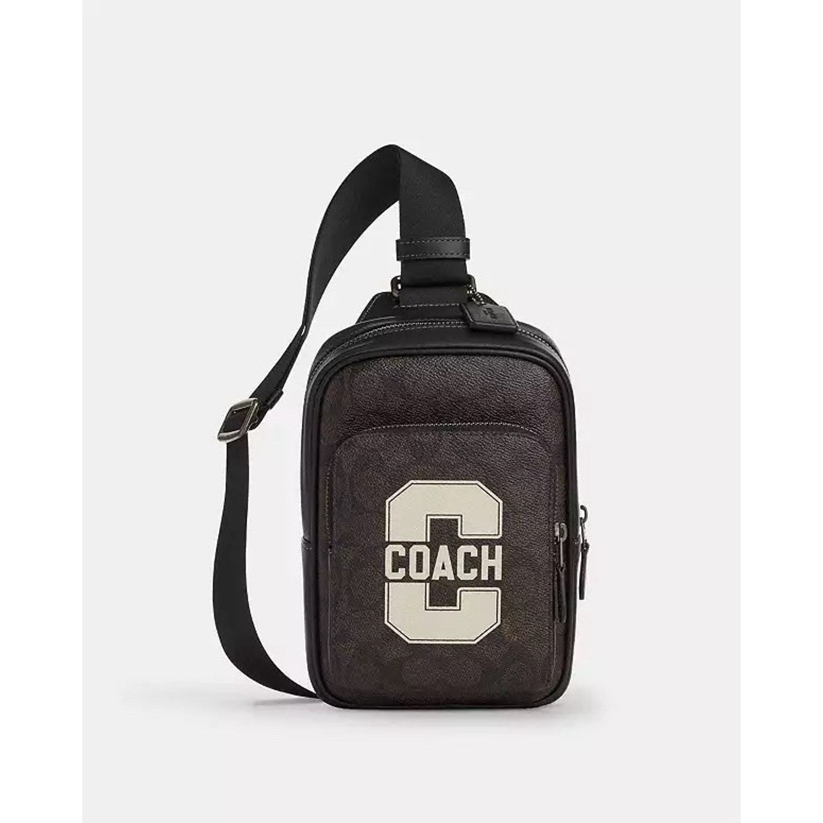 Coach NWT COACH Men's Racer Sling Pack Varsity Motif CAT80 Walnut Size ONE SIZE - 6 Thumbnail