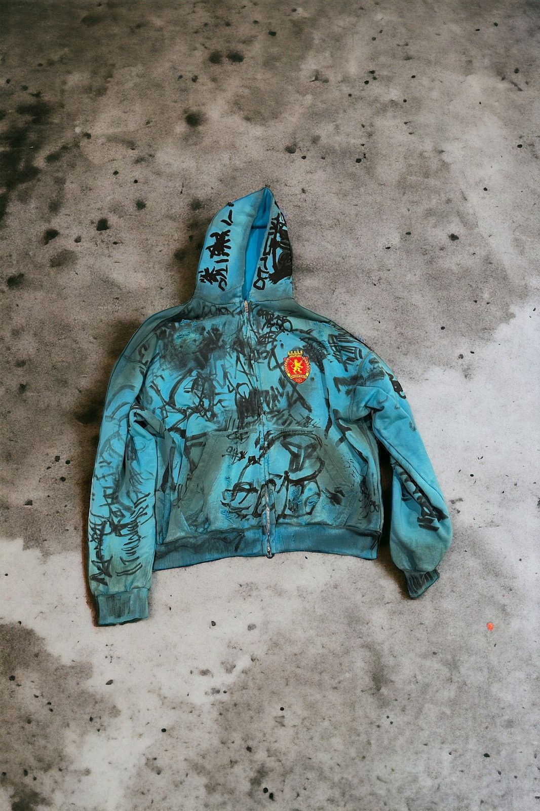 image of Balenciaga Skater Hoodie Blue, Men's (Size XS)