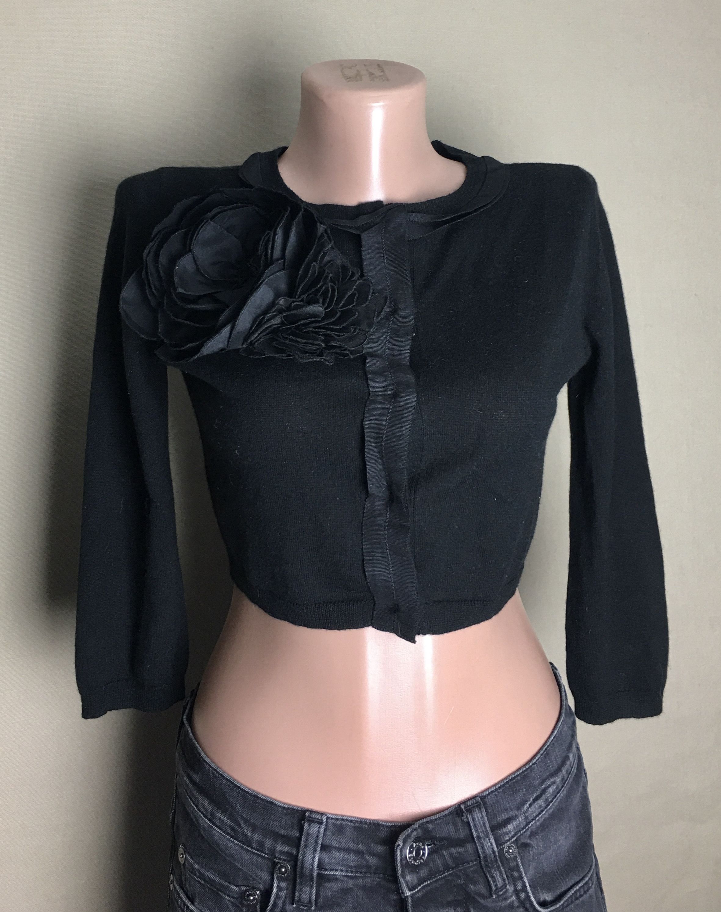 Max Mara Max Mara Pianoforte Silk Cashmere Flower Application Top S Size S / US 4 / IT 40 - 5 Thumbnail