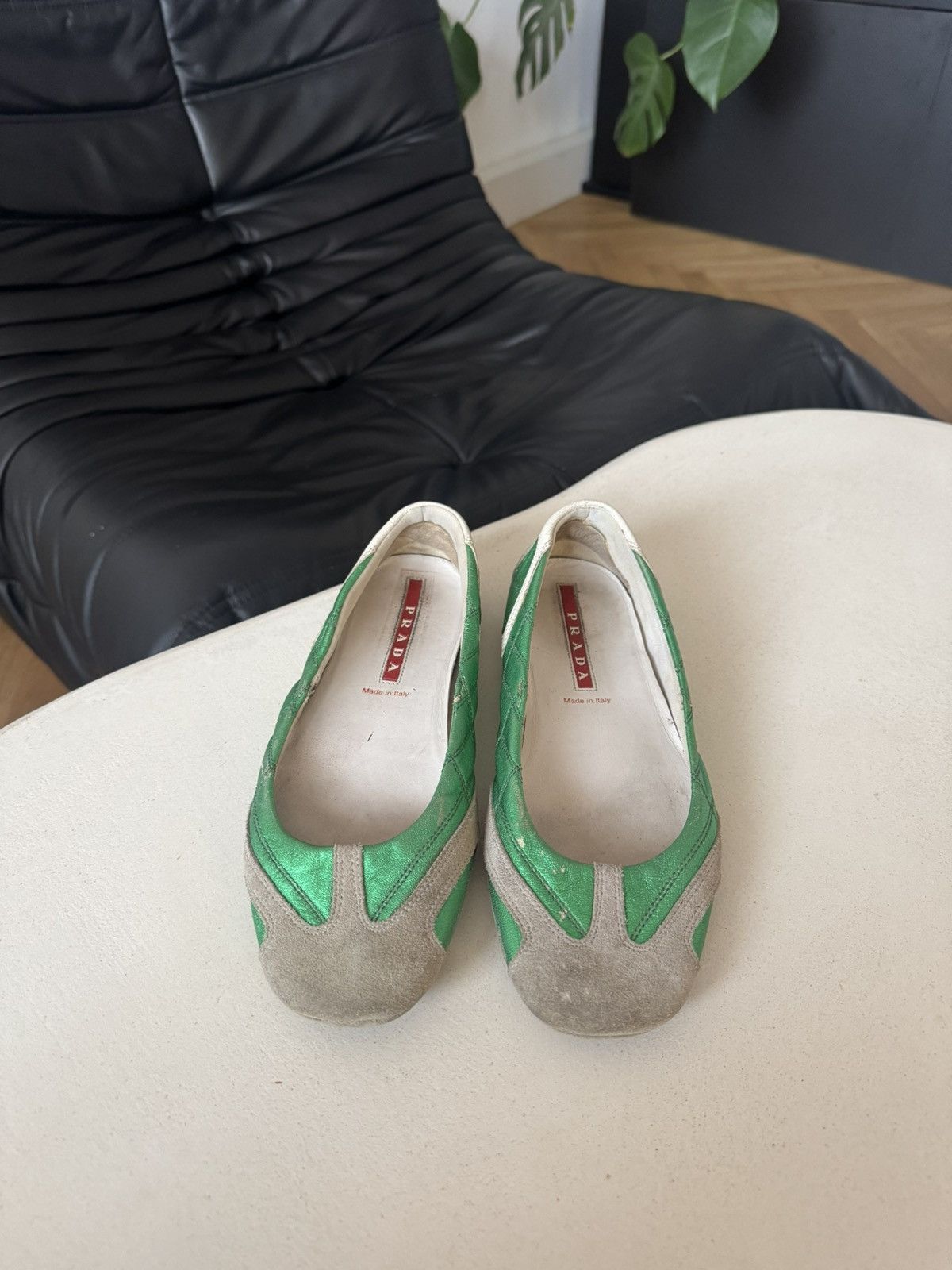 Prada *sz37.5* PRADA Ballet Slip On Luxury Designer Rare Green Size US 7.5 / IT 37.5 - 2 Thumbnail