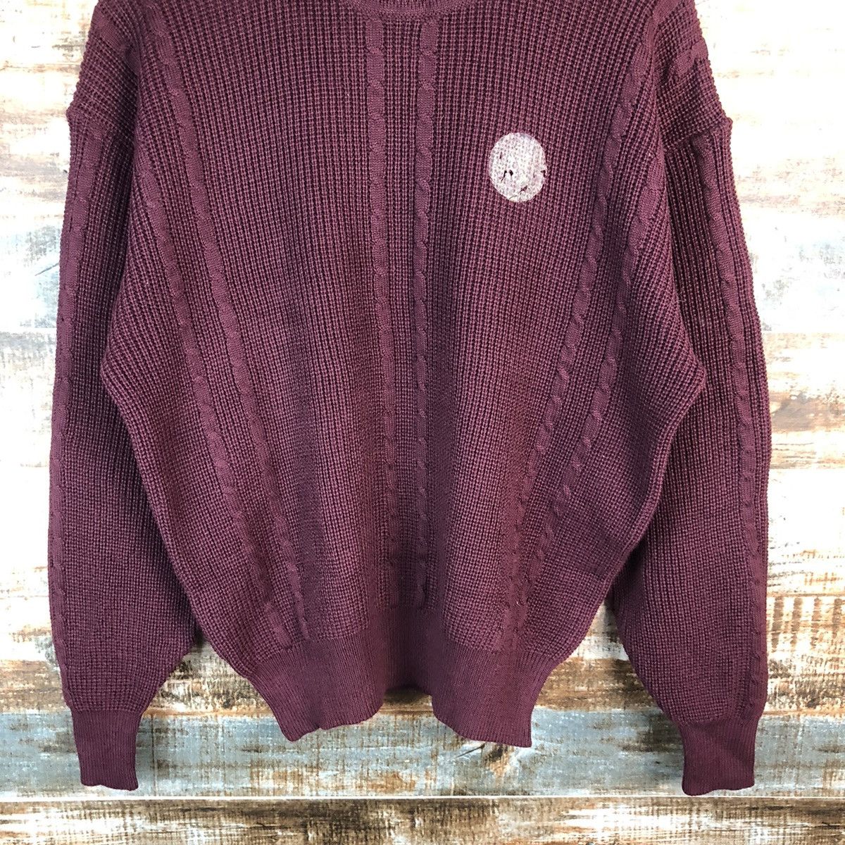 Homespun Knitwear × Japanese Brand Greater Green boro ripped distressed Maroon Knitwear #A1849 Size US M / EU 48-50 / 2 - 6 Thumbnail