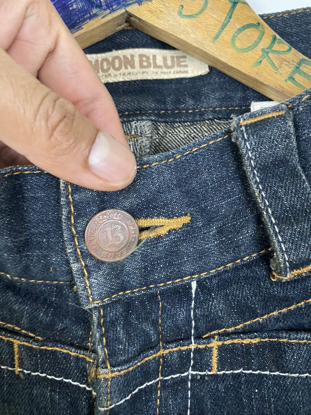 Japanese Brand ✅️Vintage Double Waist Denim Blue Moon Blue Size US 30 / EU 46 - 13 Thumbnail
