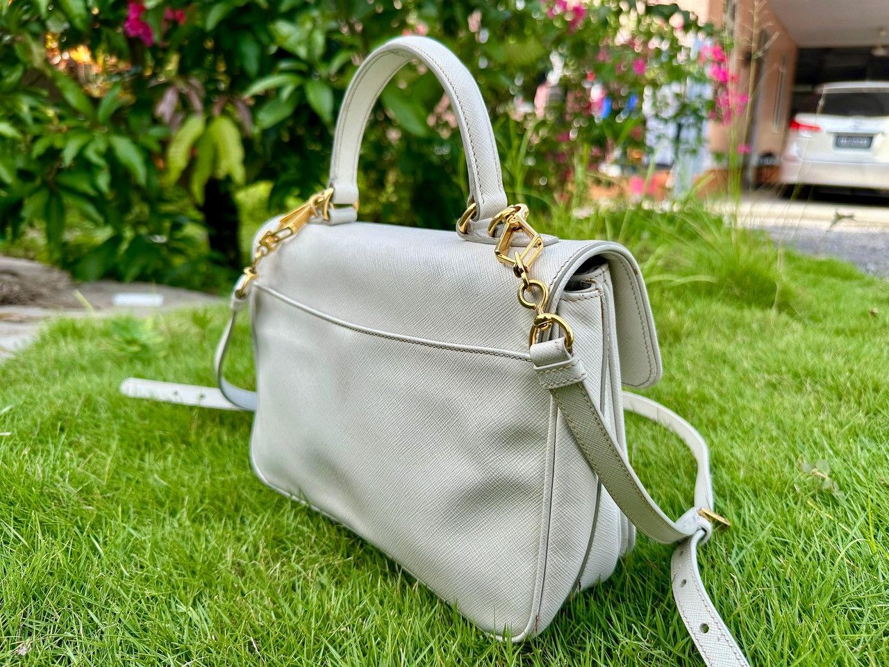 Prada Authentic Prada Saffiano Leather Crossbody Satchel Size ONE SIZE - 2 Thumbnail
