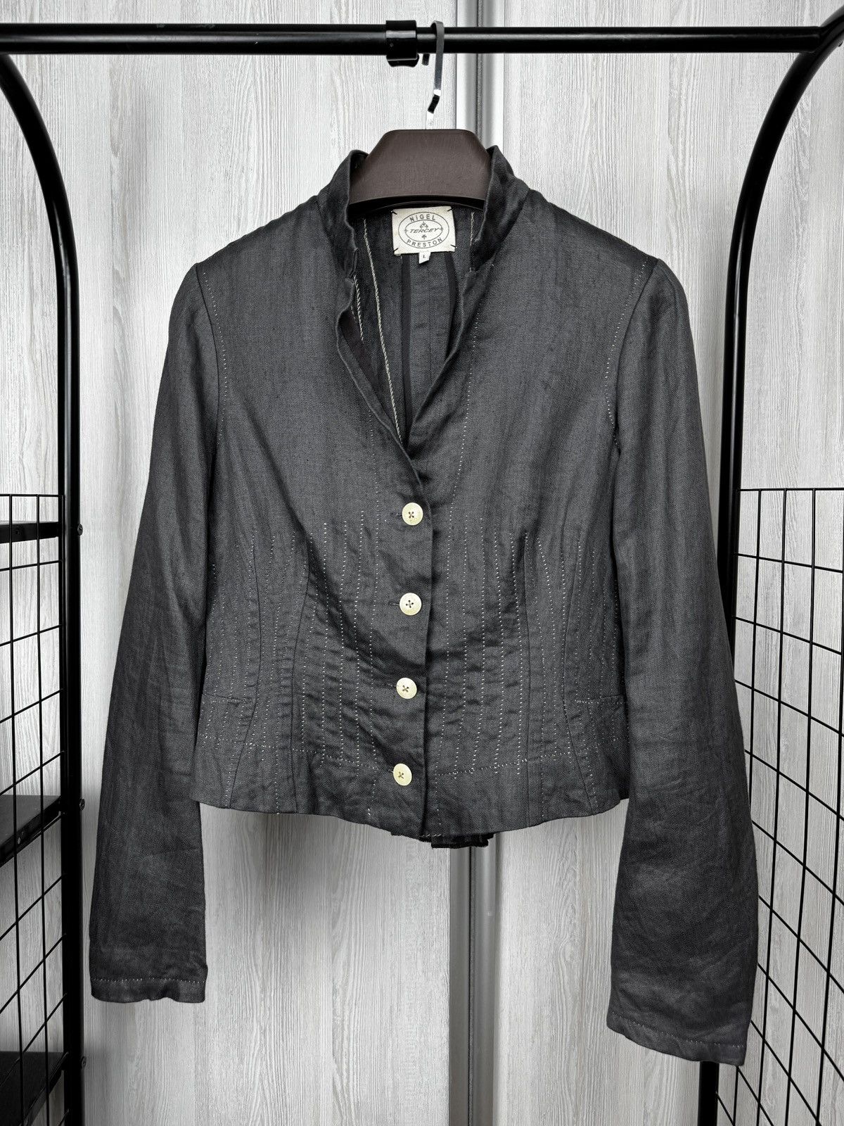 Other Nigel Preston Tercey Linen Cotton grey blazer jacket size L Size L / US 10 / IT 46 - 6 Thumbnail