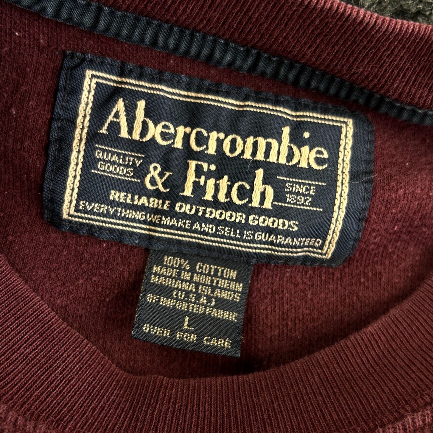Abercrombie & Fitch VINTAGE Abercrombie & Fitch Long Sleeve Shirt Heavyweight Knit 100% Cotton Red L Mens USA Shirt Modern Outdoor y2k 90s Size US L / EU 52-54 / 3 - 3 Thumbnail