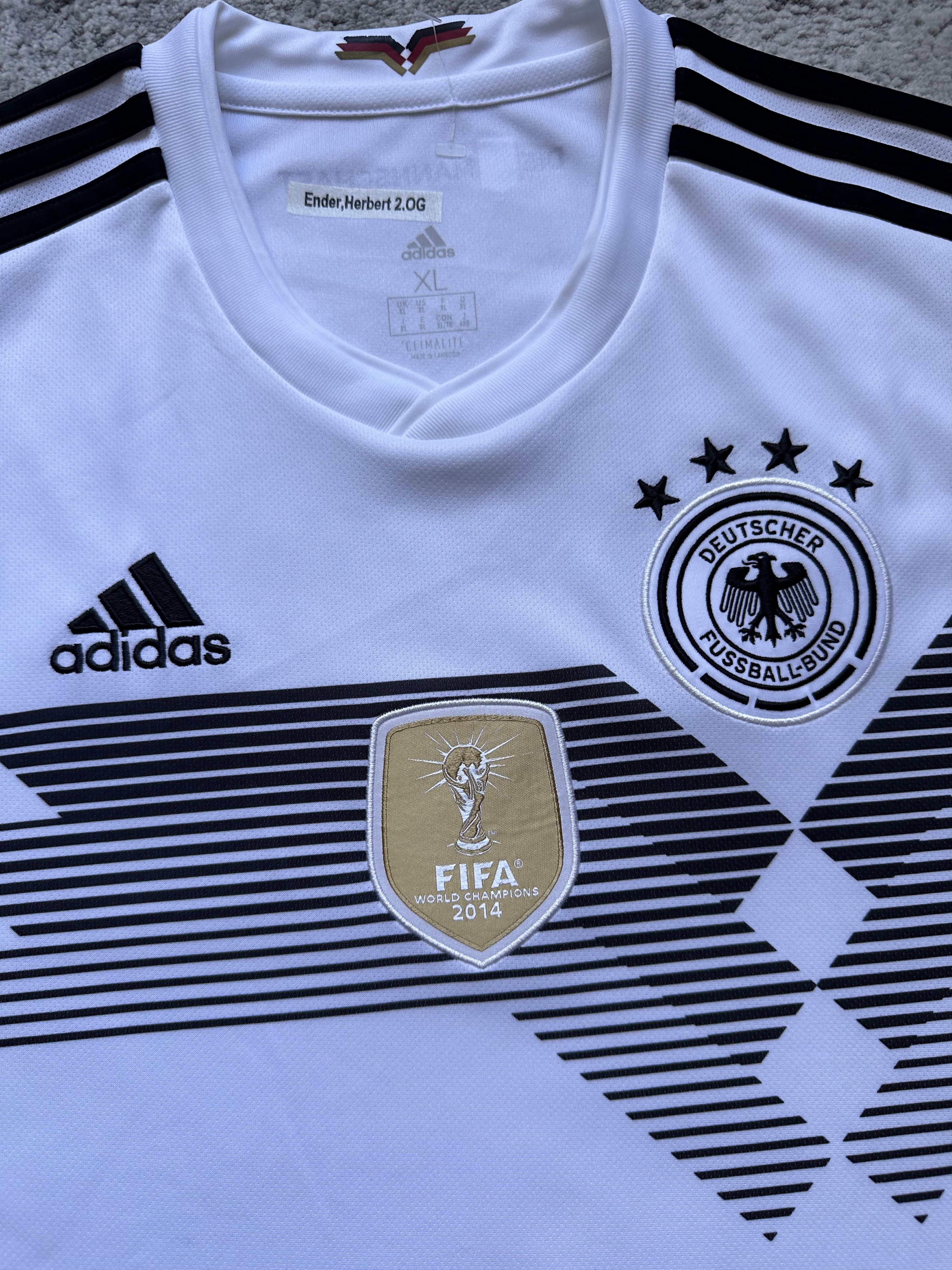Adidas Germany 2018 Home Jersey Adidas World Champions White Shirt Size US XL / EU 56 / 4 - 4 Thumbnail