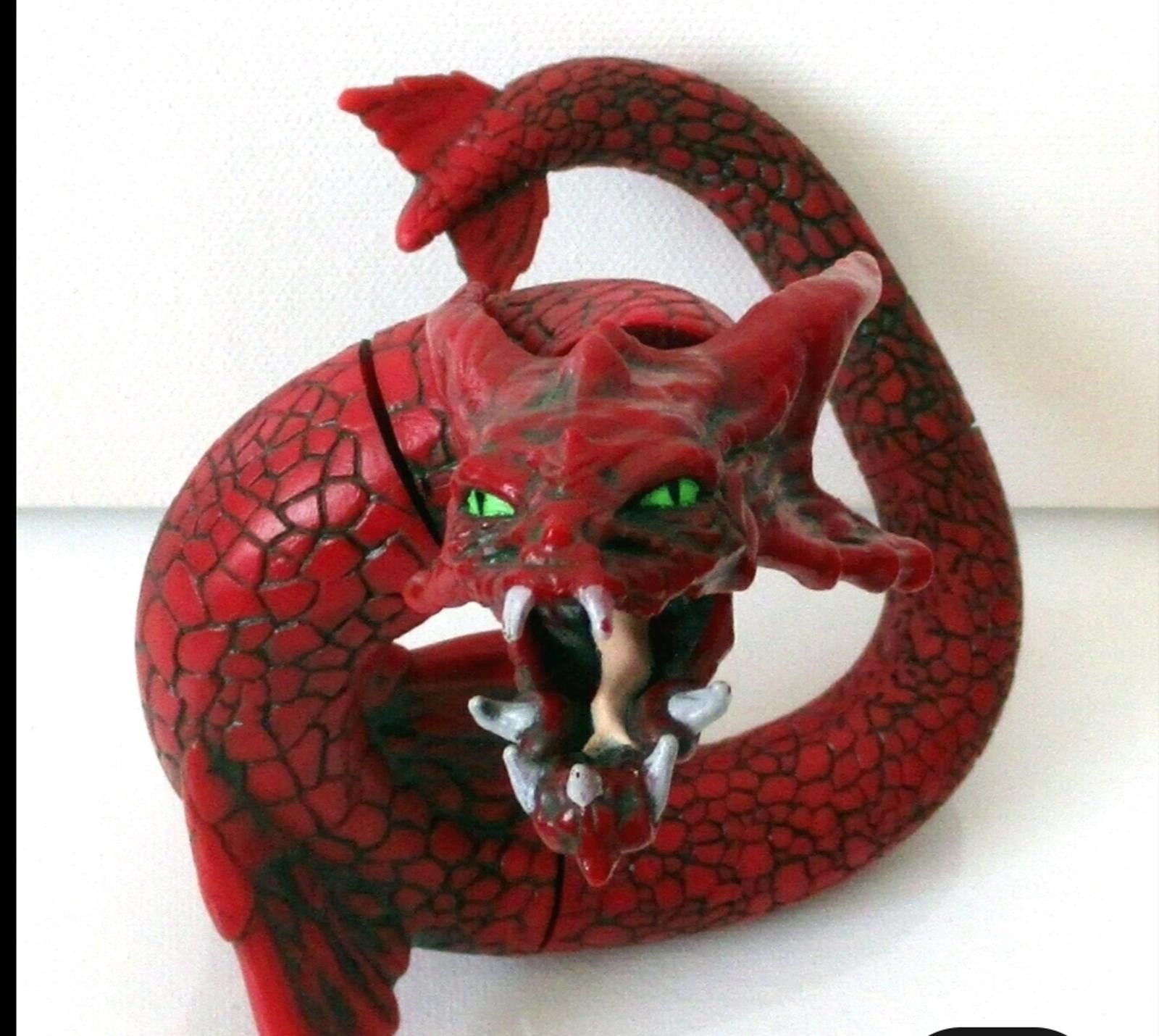 Designer Vtg Poseable 12" Red Cast Resin Dragon Serpent Figurine Size ONE SIZE - 3 Thumbnail