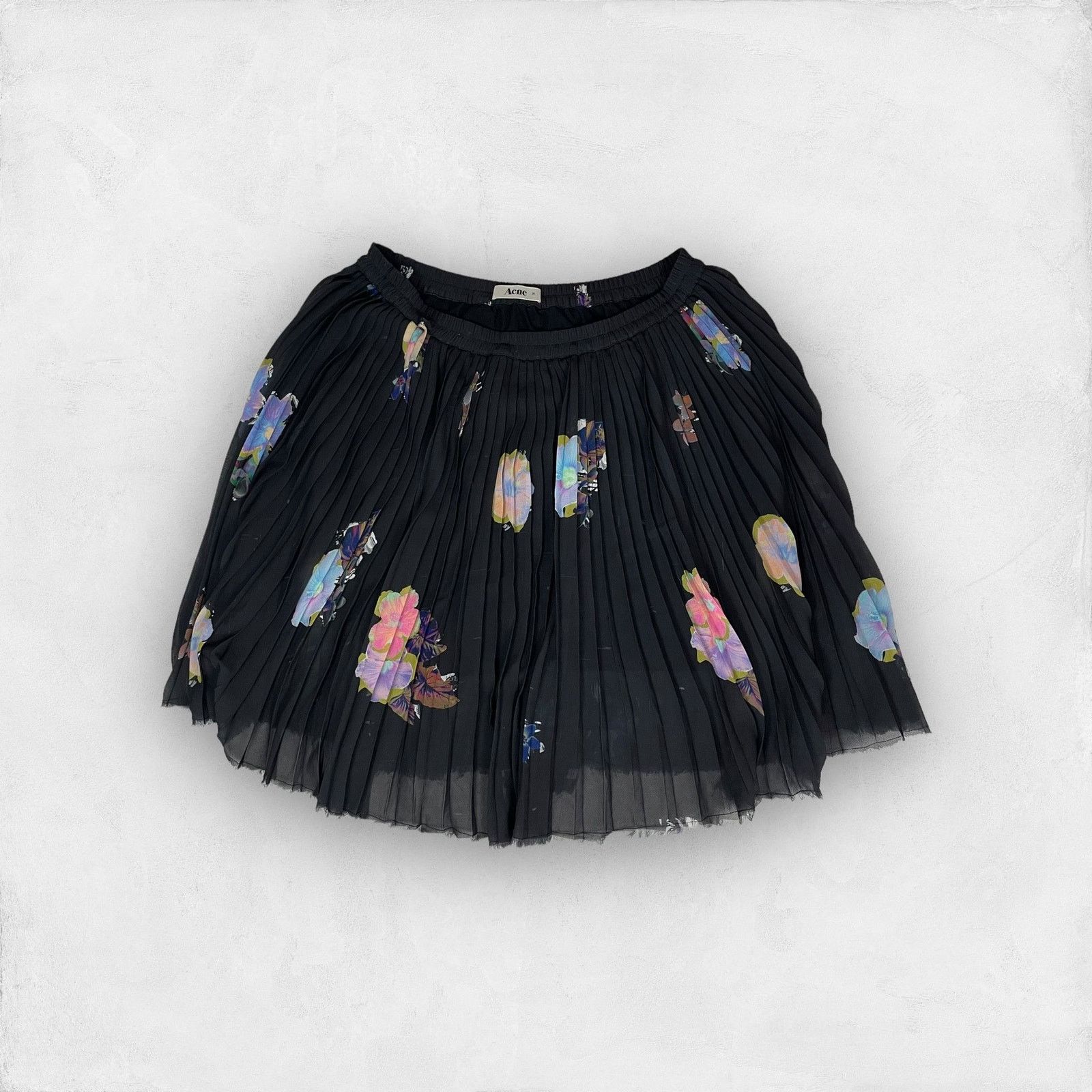 Acne Studios Acne Women's Black Polyester Pleated Pull On Flare Skirt 38 Size 38" / US 16 / IT 52 - 1 Thumbnail