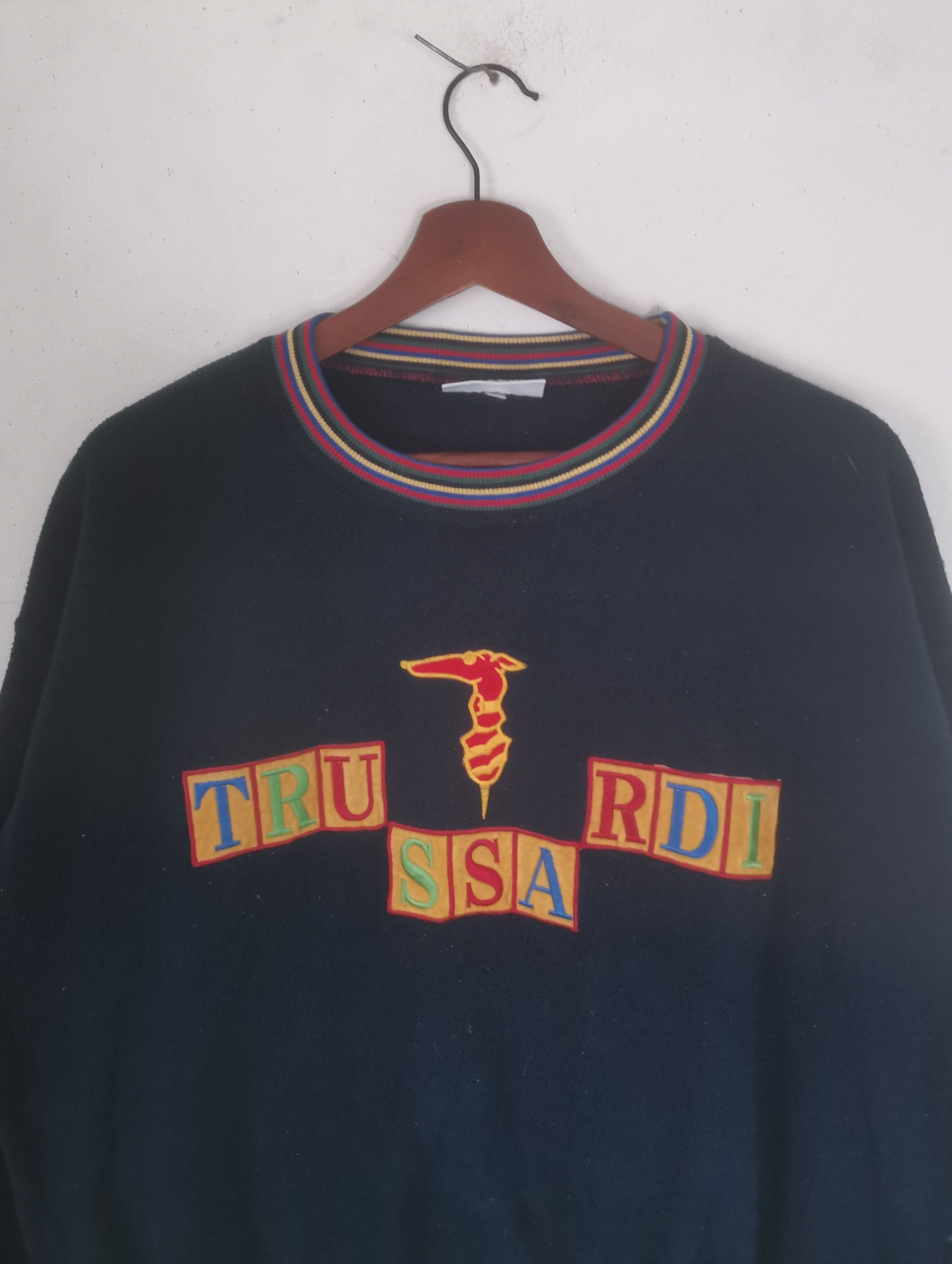Trussardi × Vintage Rare vintage Trussardi sweatshirt navy blue colour Size US L / EU 52-54 / 3 - 2 Thumbnail