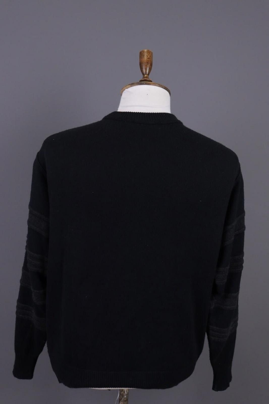 Carlo Colucci Carlo Colucci Black Striped Designer Sweater Size 50 Size US M / EU 48-50 / 2 - 9 Thumbnail