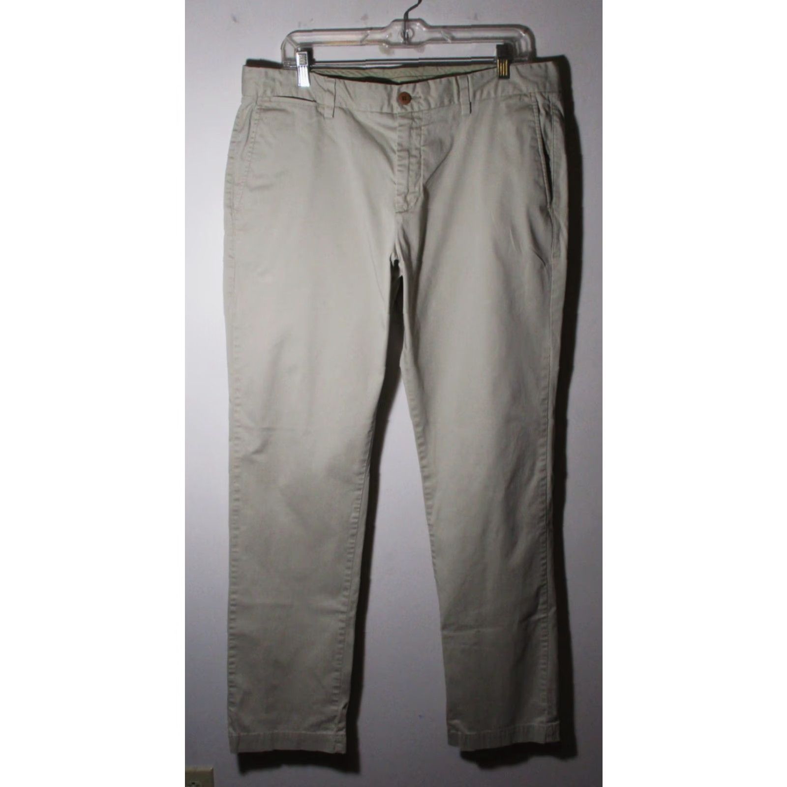 Tommy Bahama TOMMY BAHAMA Beige Straight Chino Pants 35W 34L Mens Regular 35 10" Rise Cotton Blend 97% Cotton 3% Spandex Front Flat 5-Pocket Size US 35 - 2 Thumbnail