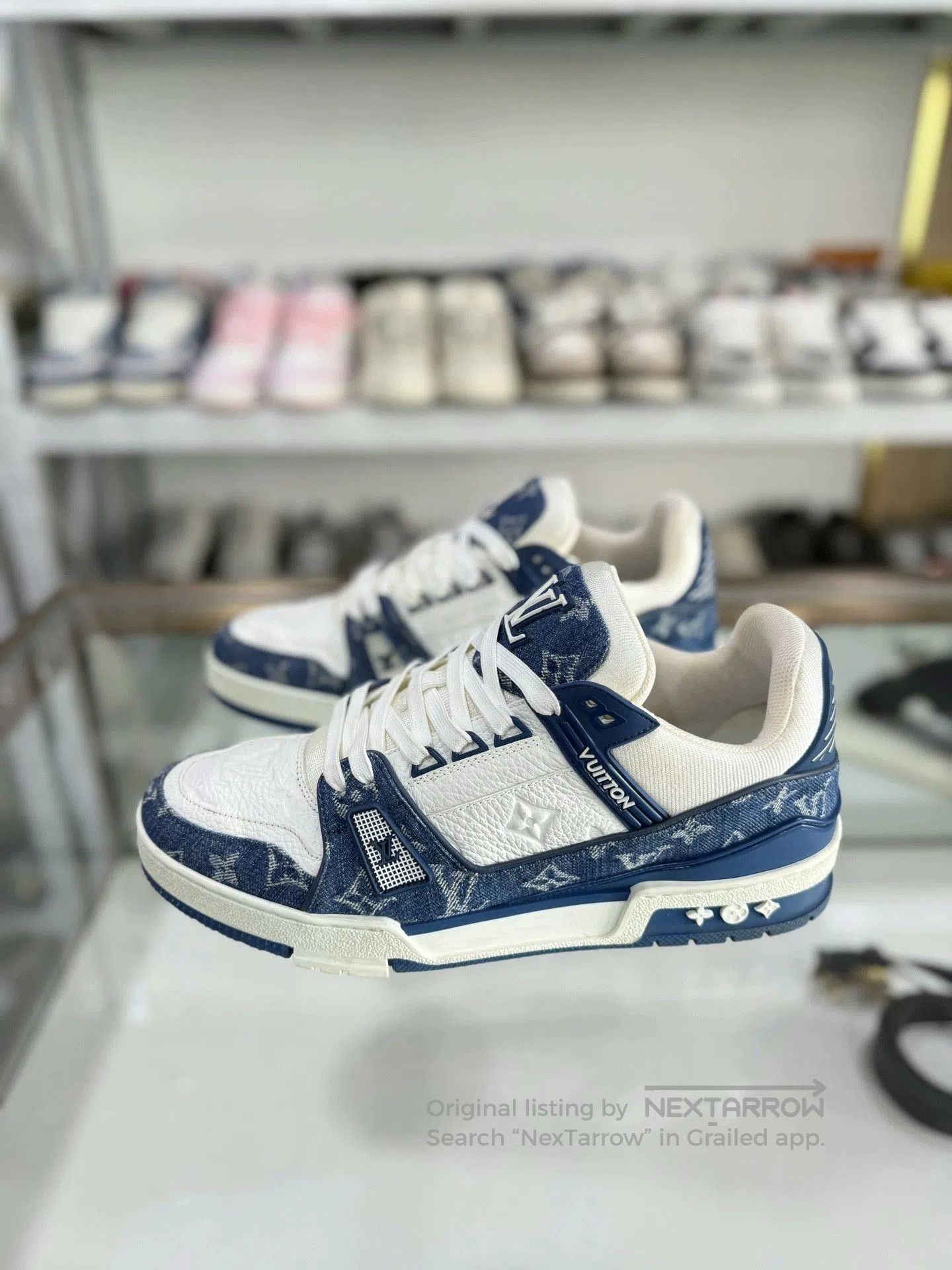Louis Vuitton Louis Vuitton LV Trainer Blue White. Size US 9 / EU 42 - 1 Thumbnail