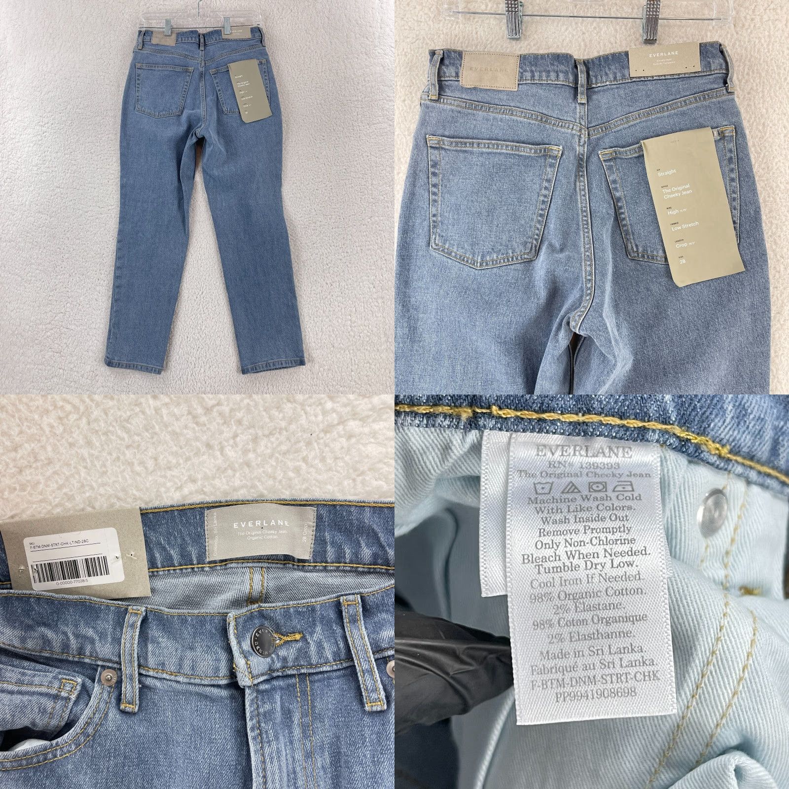 Everlane Everlane The Original Cheeky Jean Womens Crop Jeans 28 Blue Regular Size 28 Cotton Denim 90s School Modern Fit Womens Size 28" / US 6 / IT 42 - 9 Thumbnail