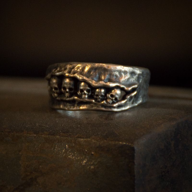 Jewelry Skull Punk Jewelry Rings Open Size Chrome Ring (Size 7-13) Size ONE SIZE - 1 Thumbnail