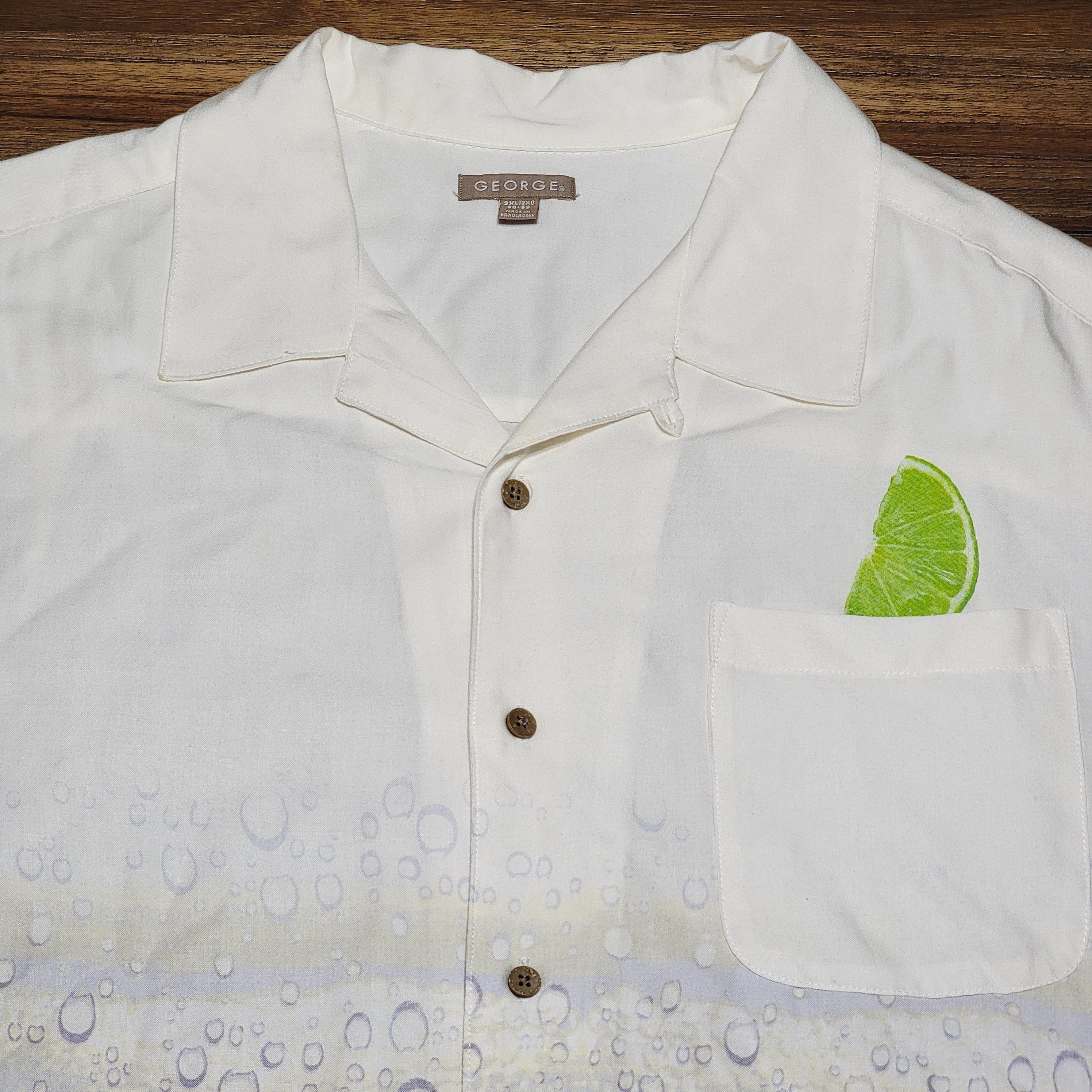 George George SS Full Button "Beer" Shirt Lime Pocket - 2XL (50-52) Size US XXL / EU 58 / 5 - 2 Thumbnail