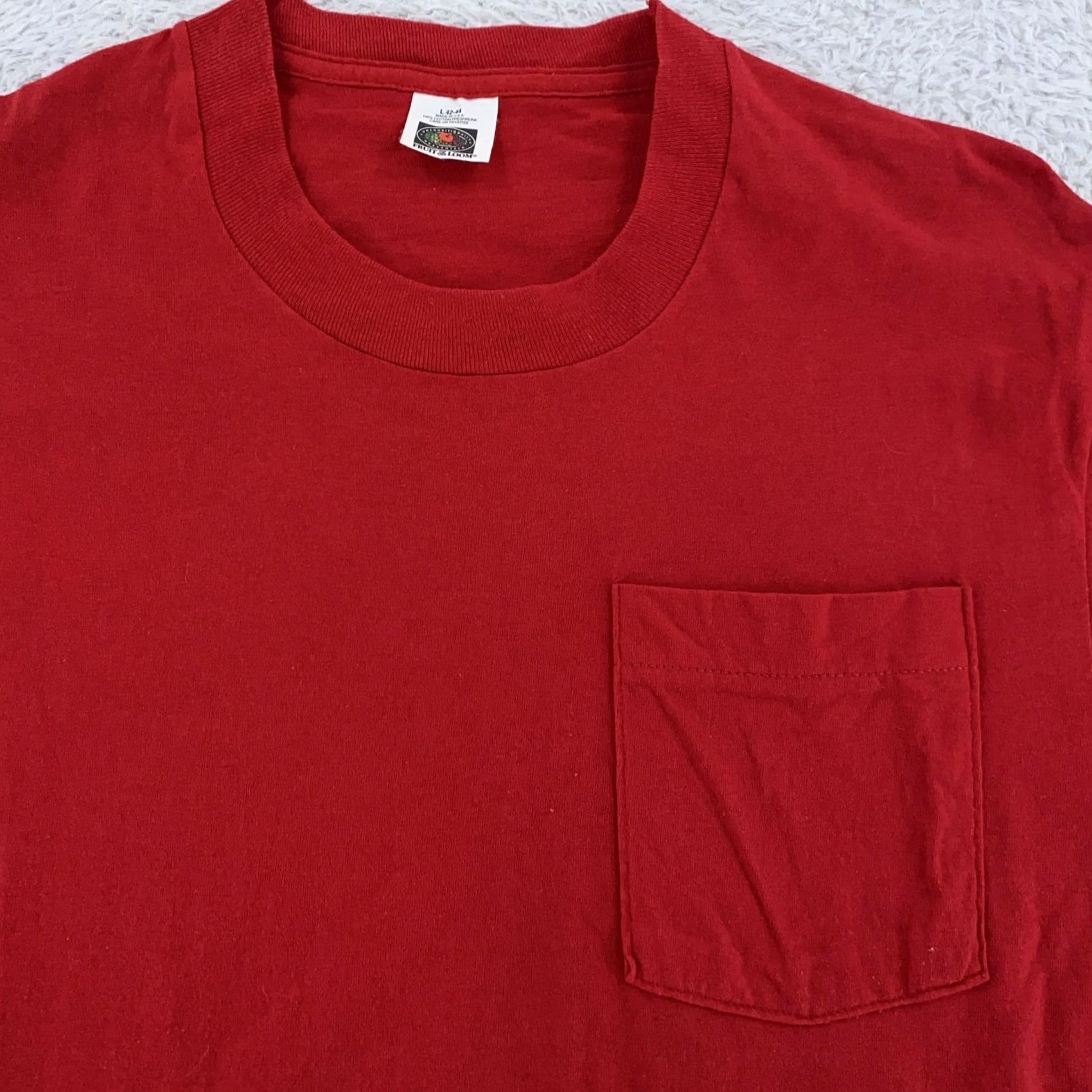 Fruit Of The Loom VINTAGE Fruit of the Loom Red Pocket Shirt Mens S Small USA Tee Shirt Mens Red Pocket Shirt Size US S / EU 44-46 / 1 - 2 Thumbnail