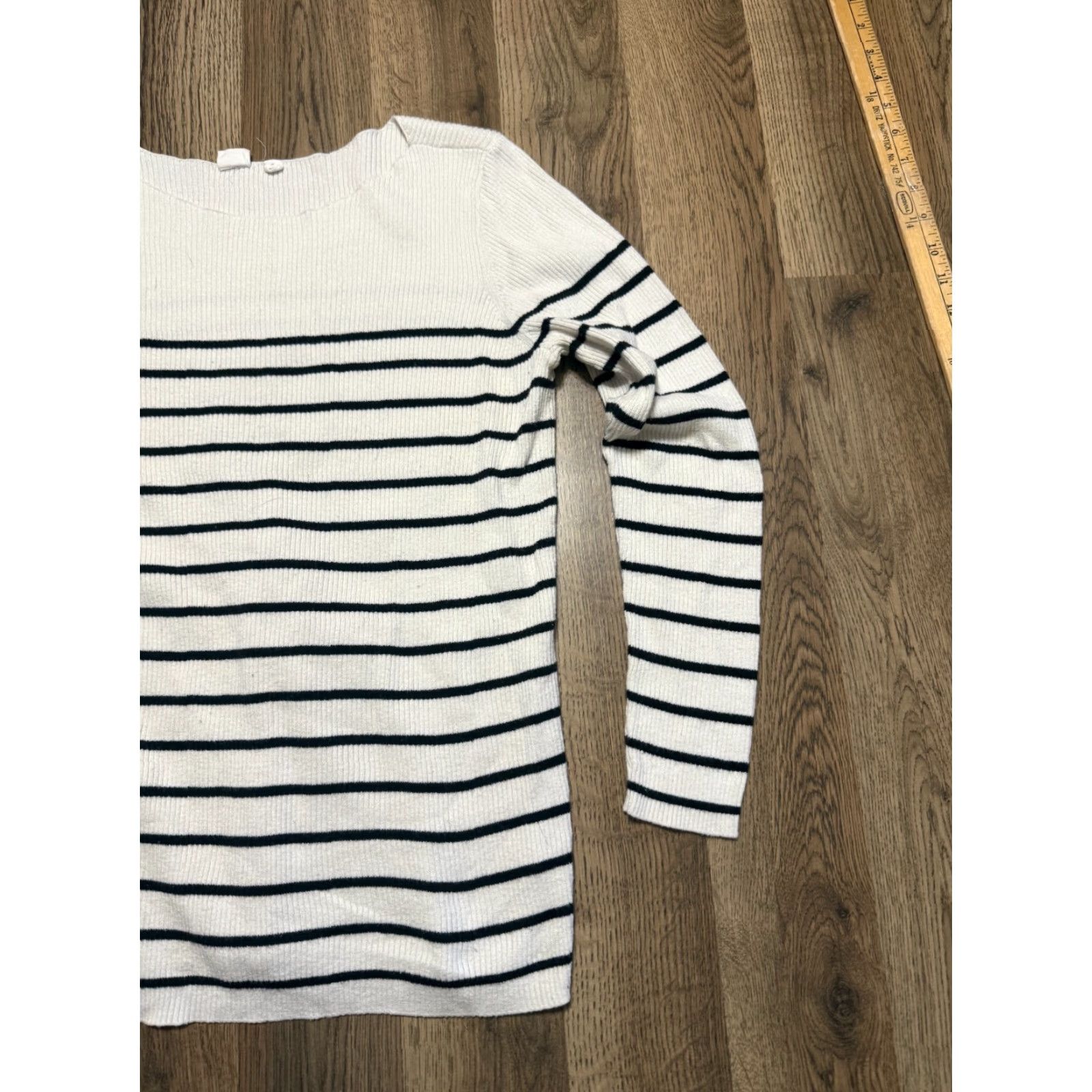 Gap GAP Shirt Women's Size Medium White Black Striped Long Sleeve Size M / US 6-8 / IT 42-44 - 4 Thumbnail