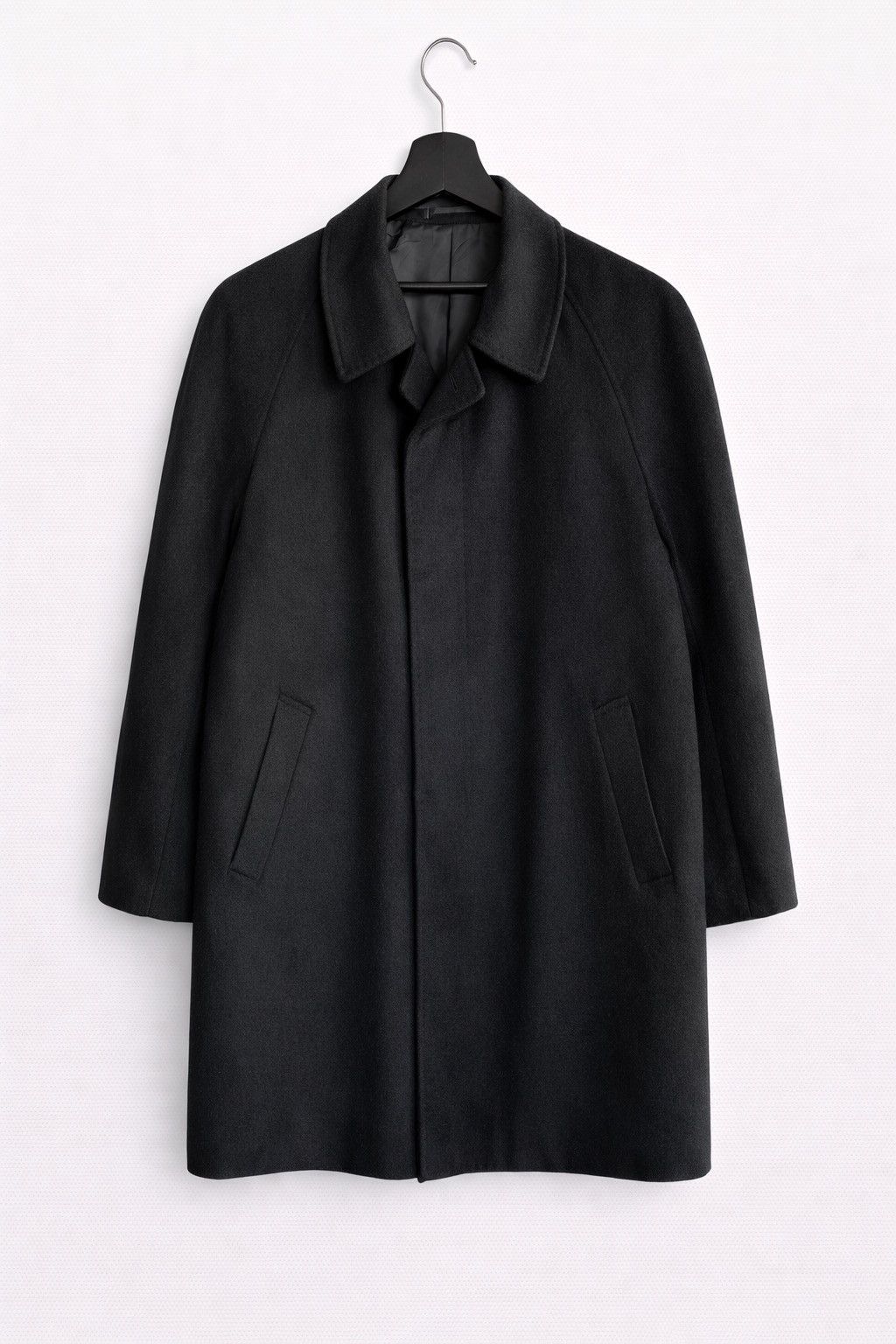 Vintage Vintage Black Cashmere Overcoat – 100% Cashmere Wool Size US M / EU 48-50 / 2 - 1 Thumbnail