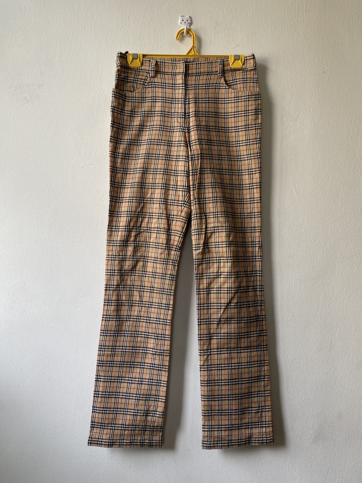 image of Burberrys Blue Label Nova Check Pant in Brown, Women's (Size 27)